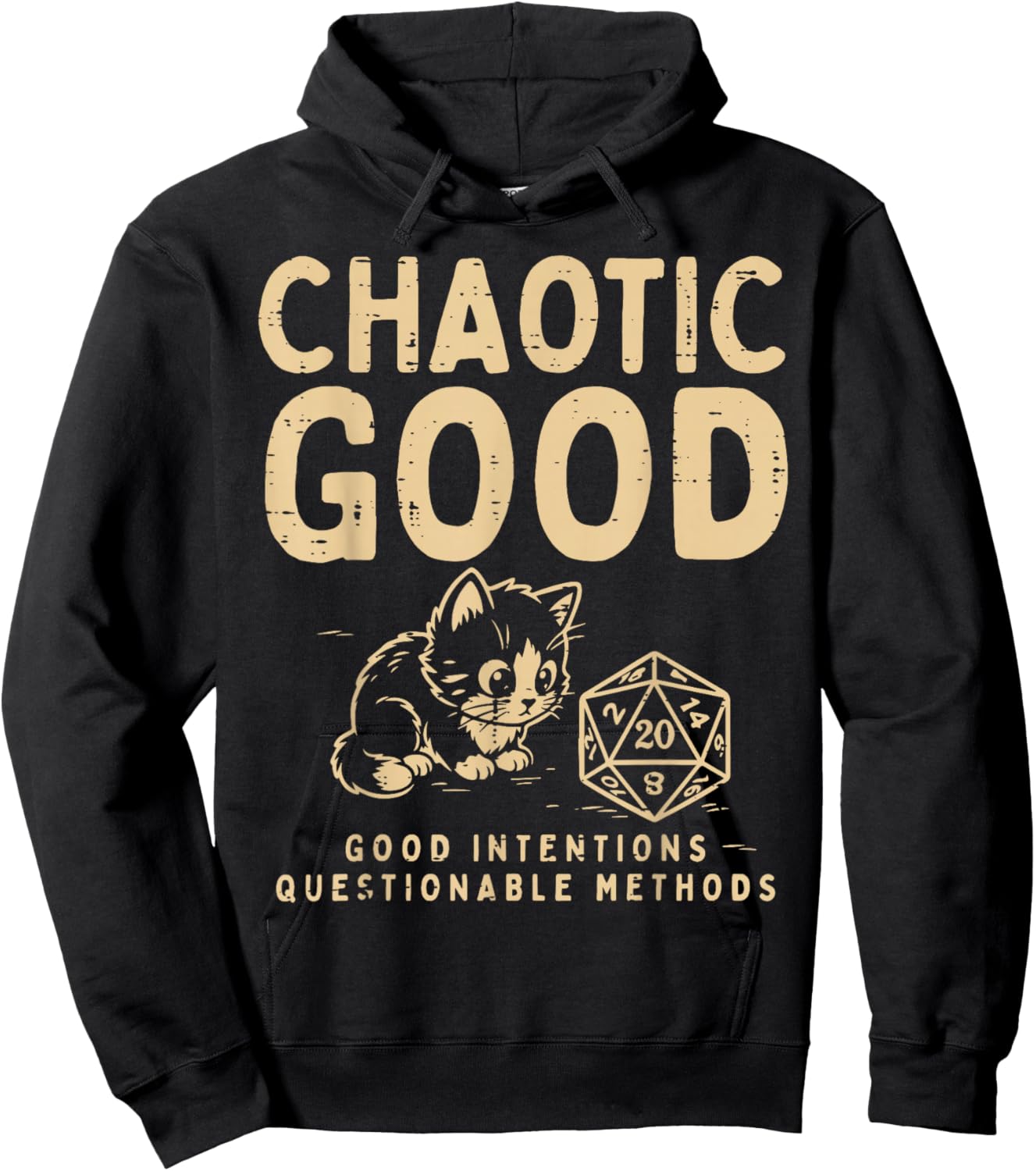 Gaming Cat Chaotic Good Funny Gamer Men Boys Kids Youth Hoodie - Hoodie | Black