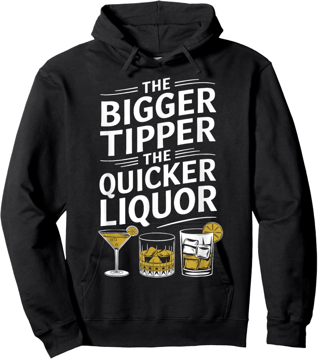 The Bigger the Tipper the Quicker the Liquor Funny Bartender Hoodie - Hoodie | Black