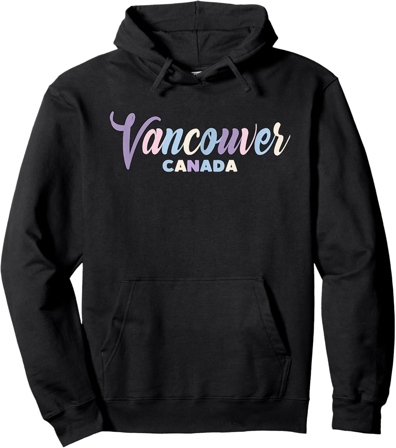 Vancouver Canada Pastel Text Hoodie - Hoodie | Black