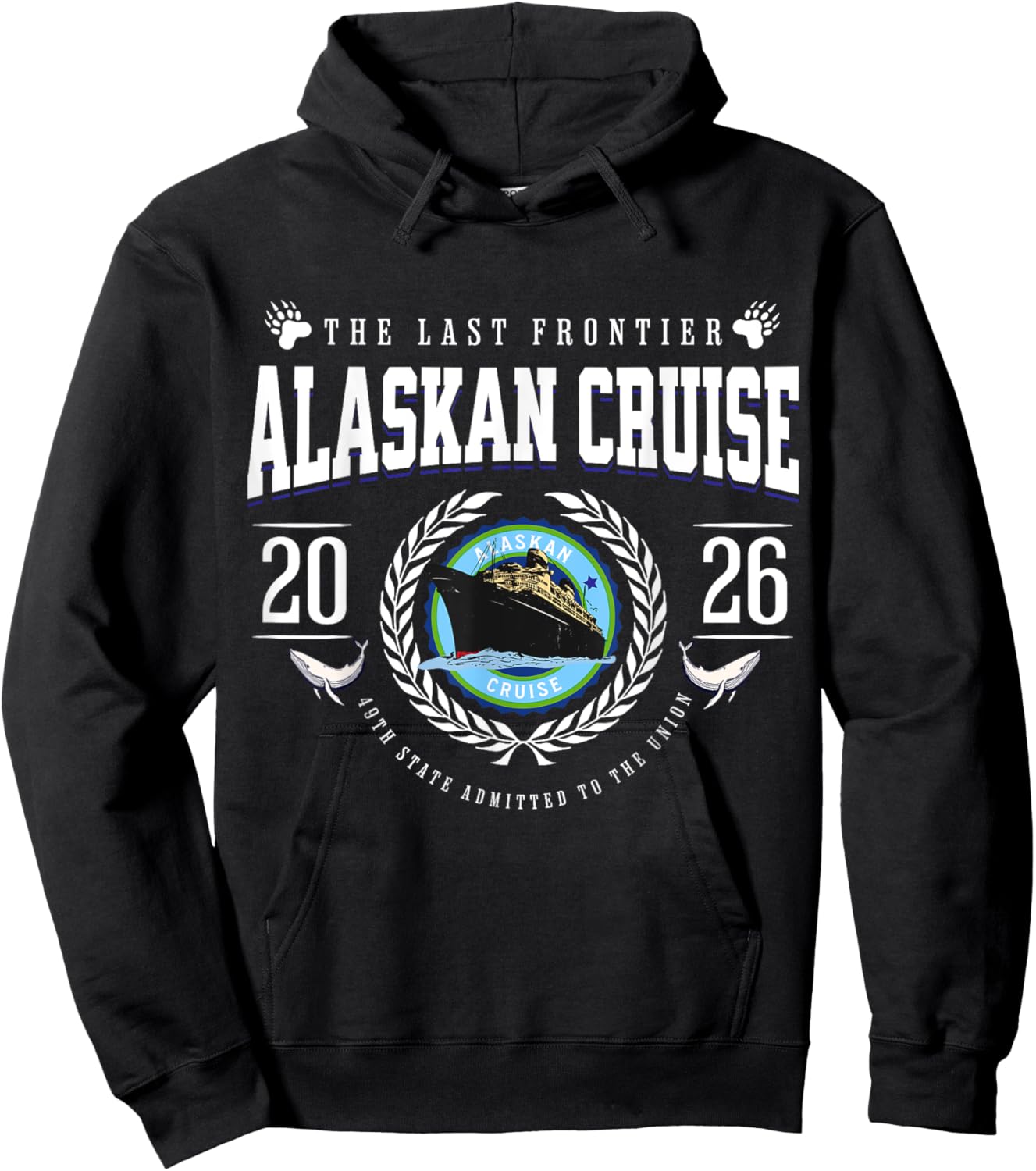 Alaskan Cruise 2026 Alaska Vacation Souvenir Nautical Hoodie - Hoodie | Black