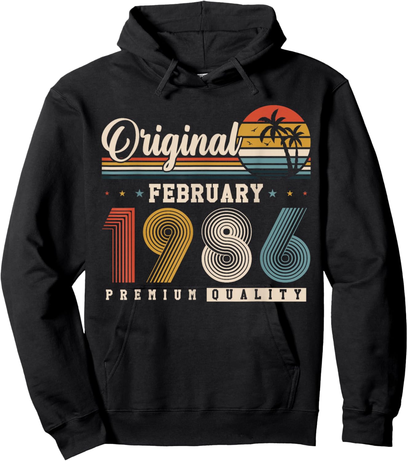 Original February 1986 40 Years Birthday Vintage Gift Hoodie - Hoodie | Black