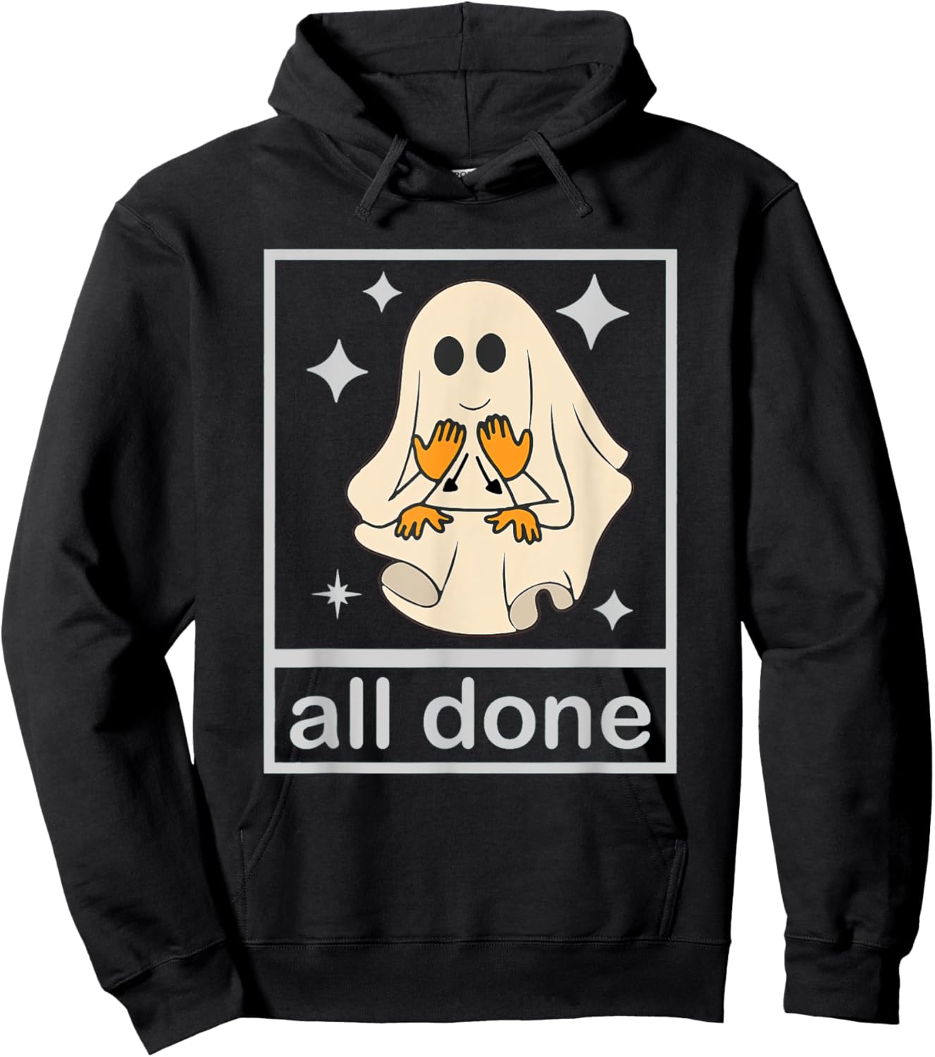 All Done Sign Language Speech Pathology Teacher Halloween Hoodie - Hoodie | Black