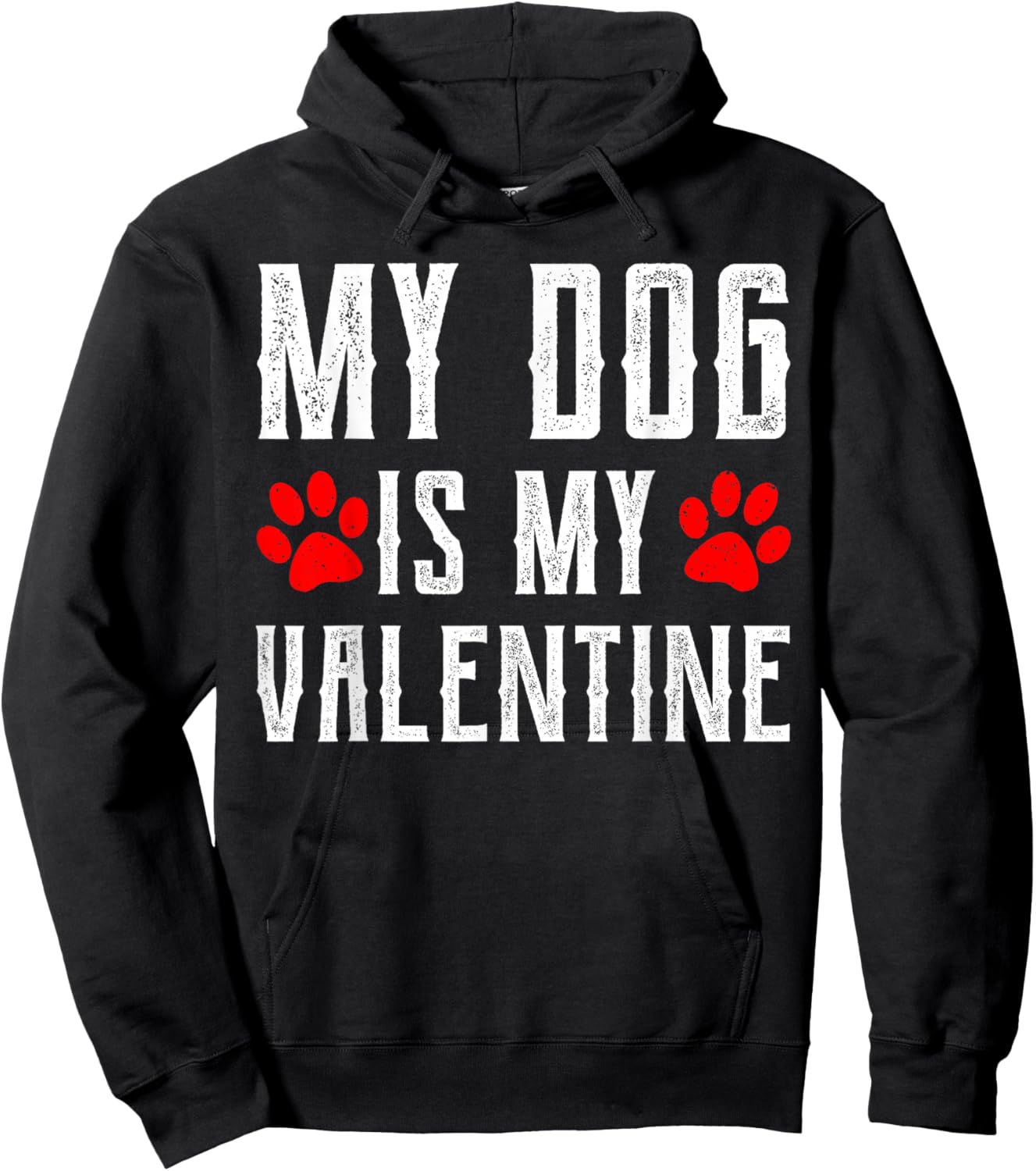 My Dog Is My Valentine For Boys Kids Dog Lovers Hoodie - Hoodie | Black