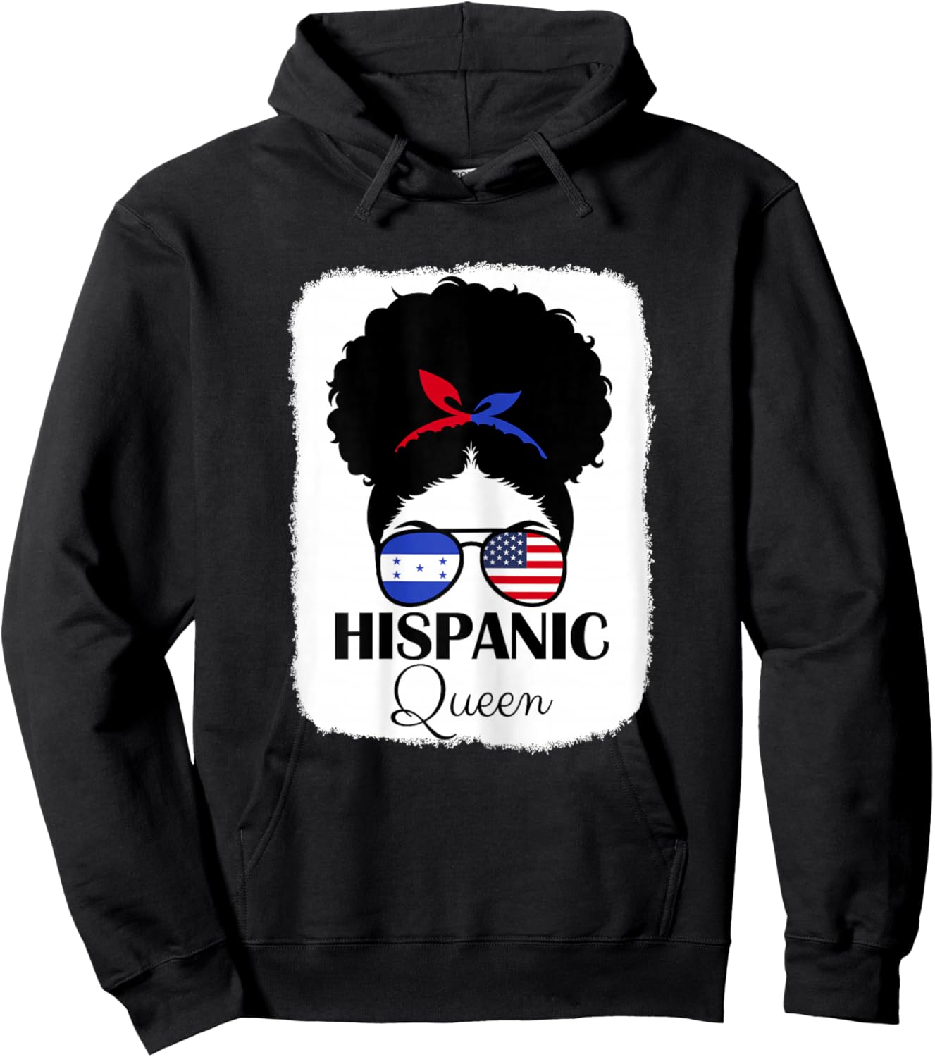 Hispanic Queen Roots USA and Honduras Mix Heritage Hoodie - Hoodie | Black
