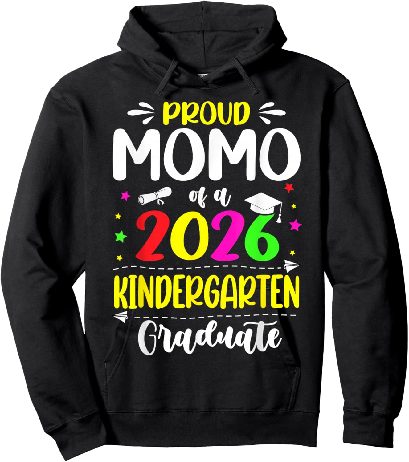Proud Momo Class of 2026 Kindergarten Graduate Kids Hoodie - Hoodie | Black