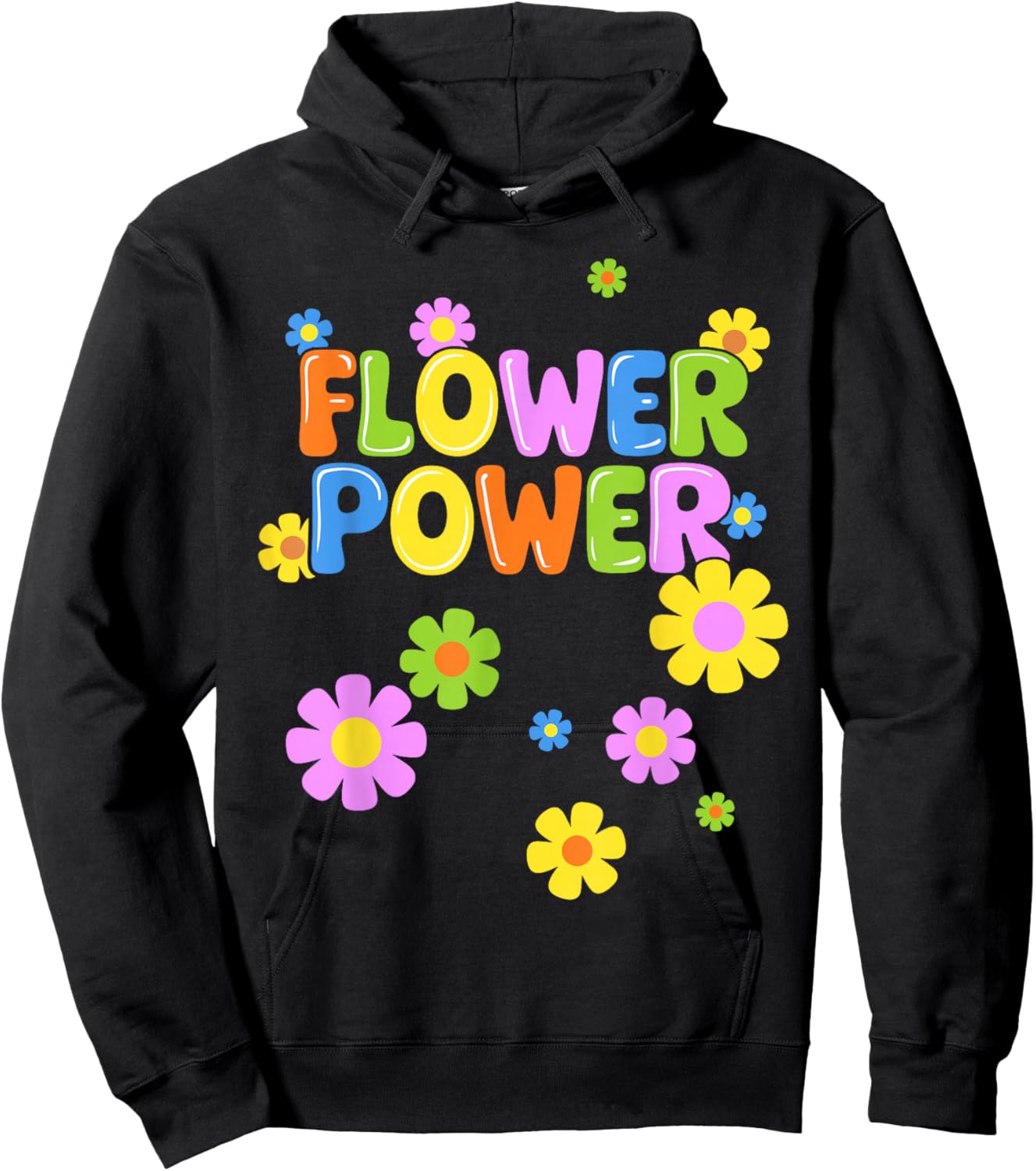 Flower Power Hippie Costume 60s 70s Party Carnival Hoodie - Hoodie | Black