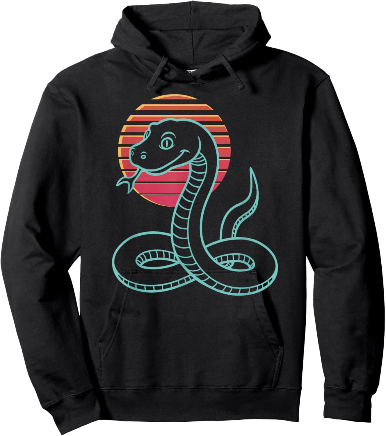 Snake Lover Serpent Reptile Retro Synthwave 80s Hoodie - Hoodie | Black