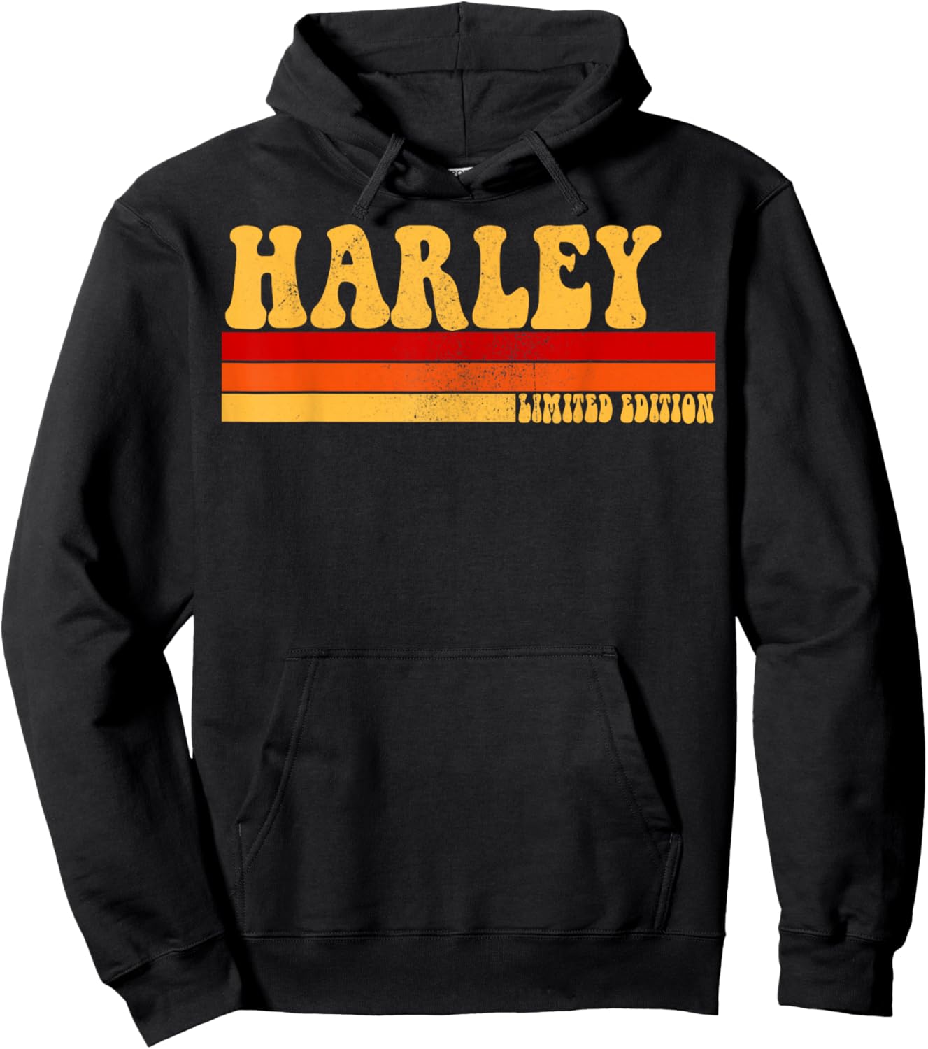 HARLEY Name Personalized Idea Men Retro Vintage HARLEY Hoodie - Hoodie | Black