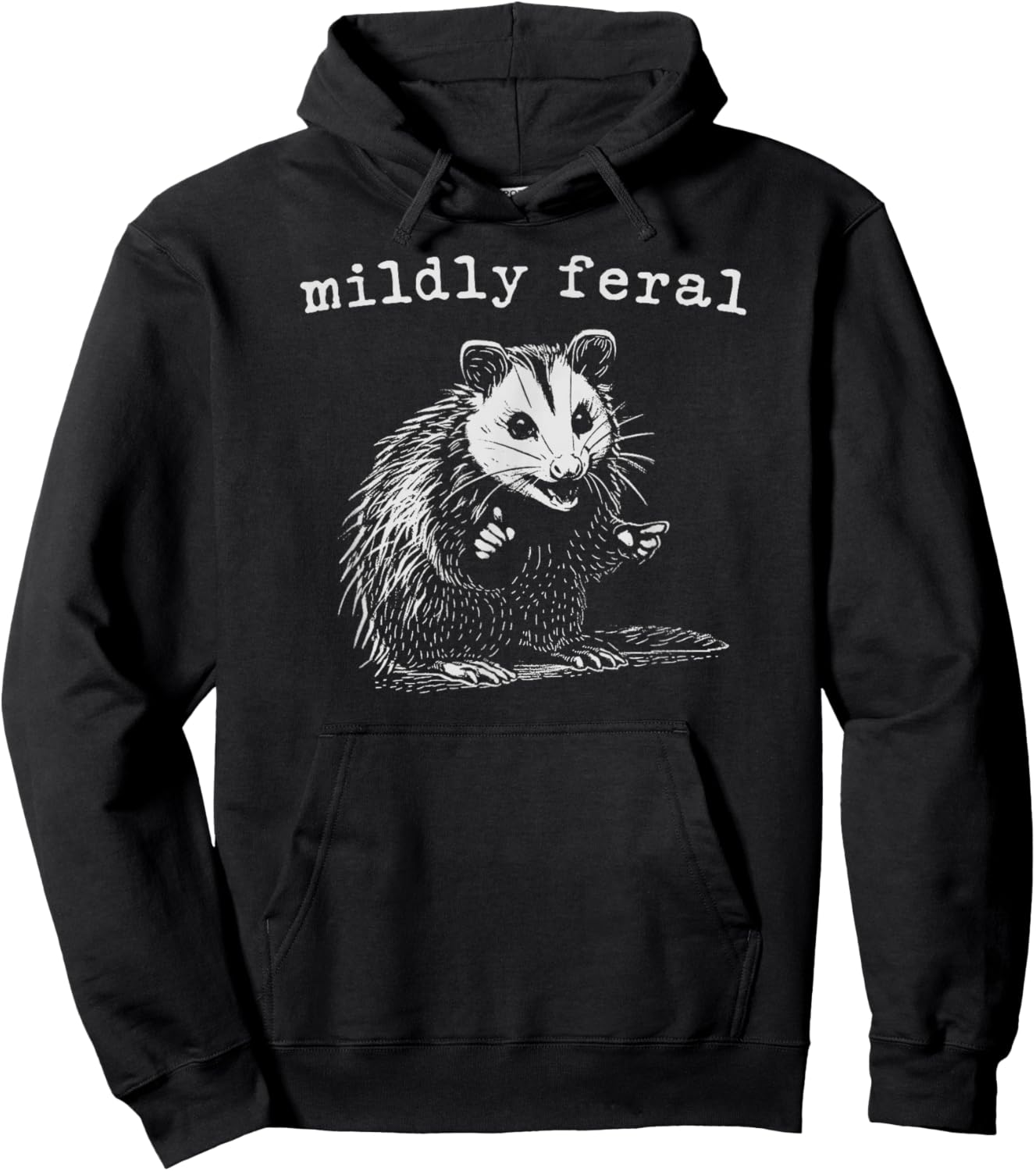 Mildly Feral Possum Hoodie - Hoodie | Black