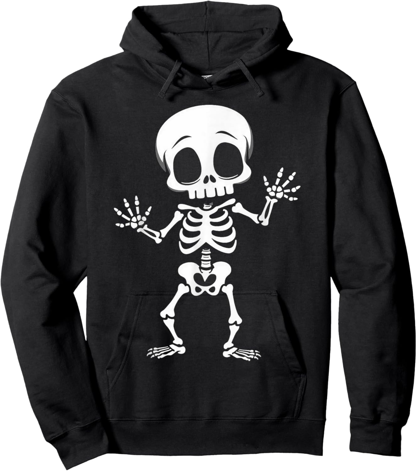 BOO Skeleton halloween kids boys toddler men funny costume Hoodie - Hoodie | Black