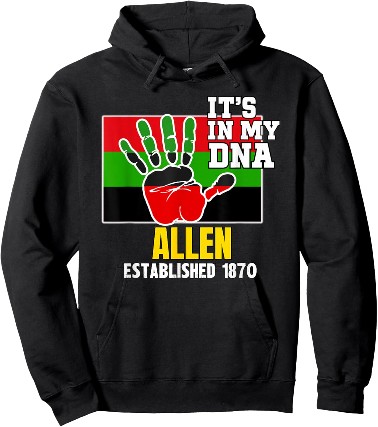Allen, AU, Red, Black and Green HBCU Hoodie - Hoodie | Black