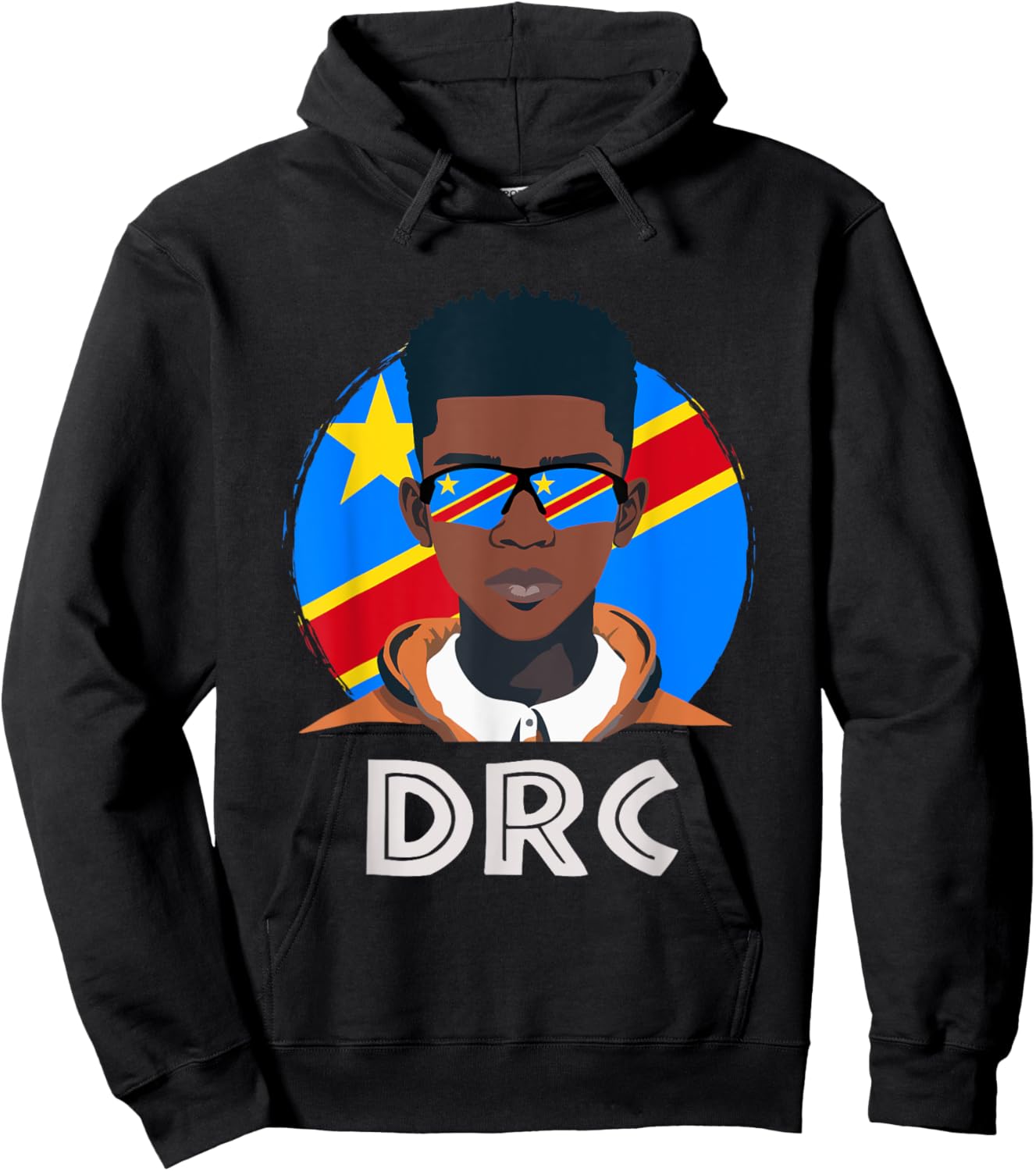 DRC, Congolese Flag, DR Congo Boy, African Boy, Congolese Hoodie - Hoodie | Black