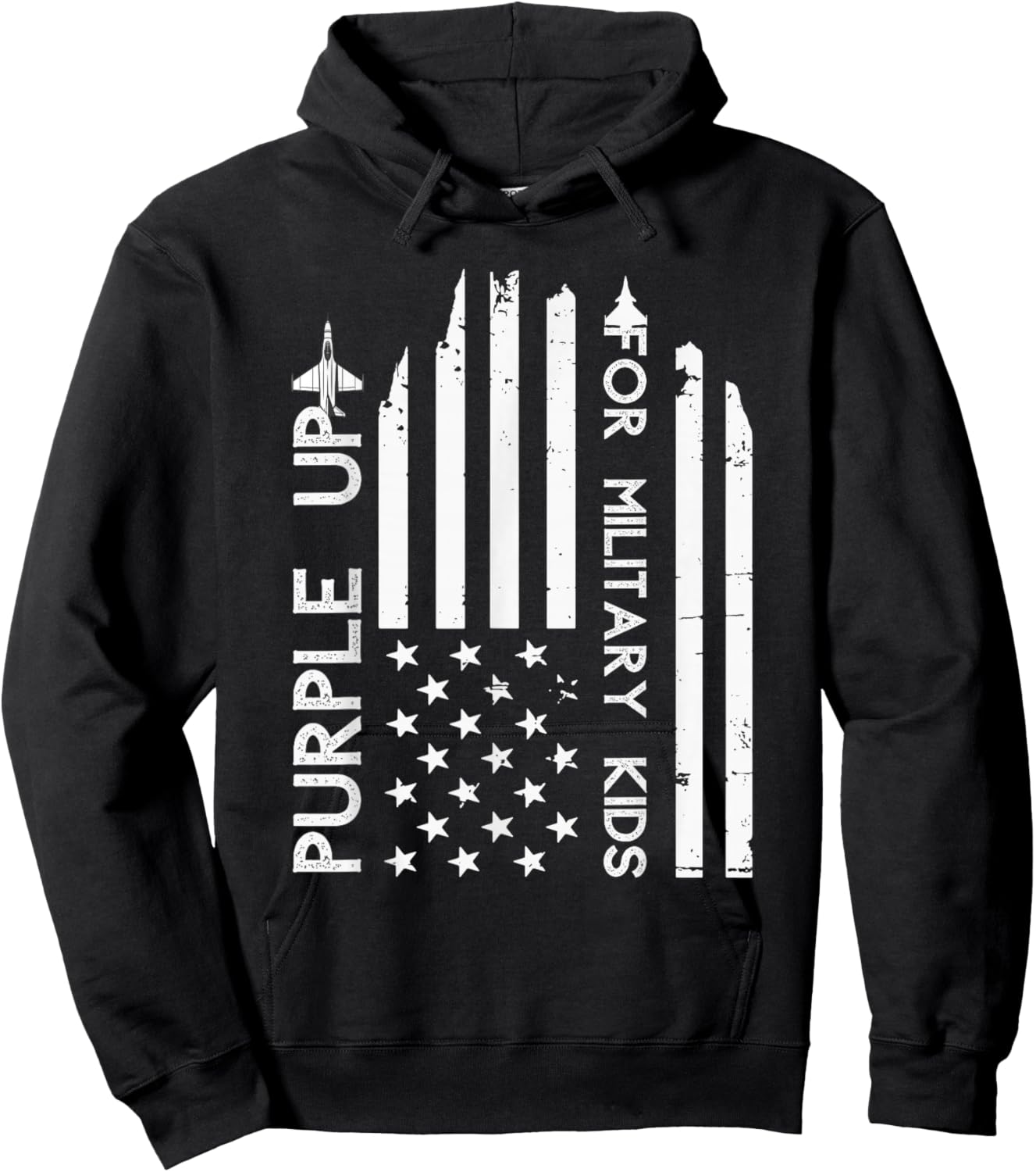 Purple Up For Military Kids Adult Shirt Military Child Month Hoodie - Hoodie | Black