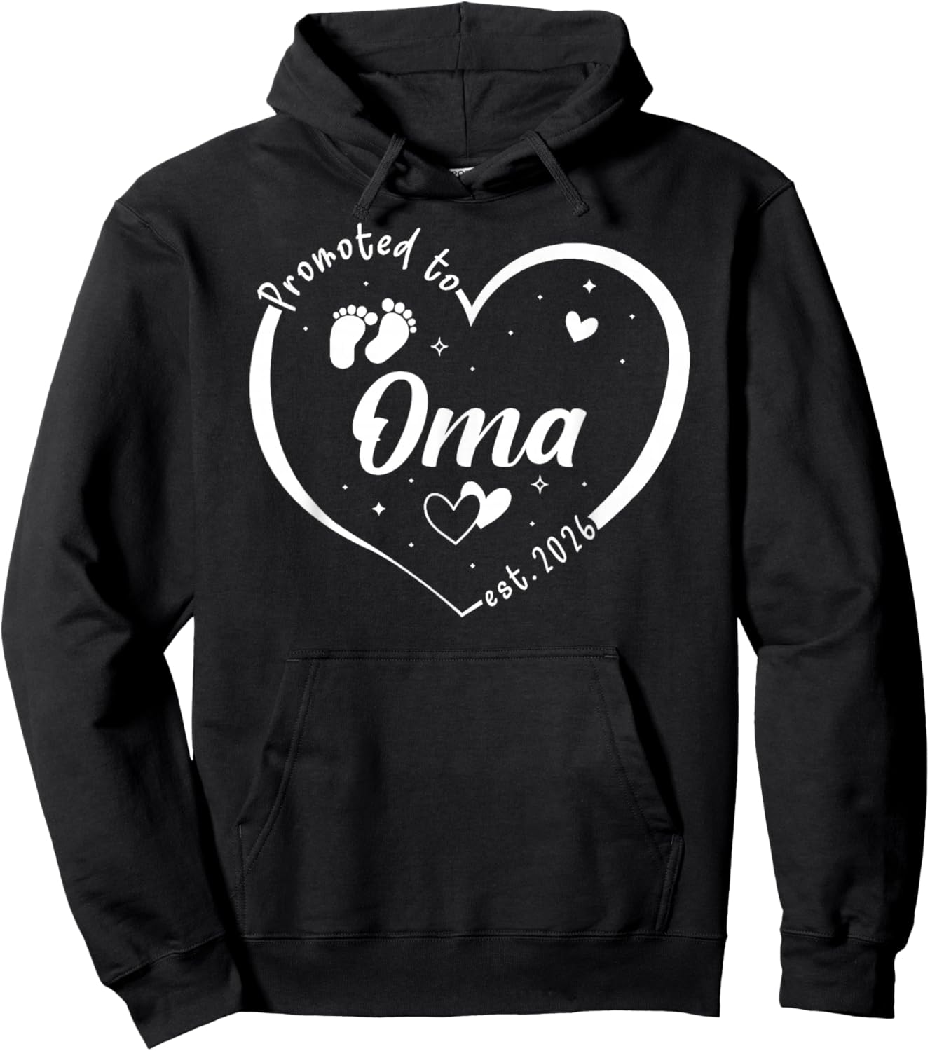 Promoted to Oma Est 2026 Baby Announcement Hoodie - Hoodie | Black