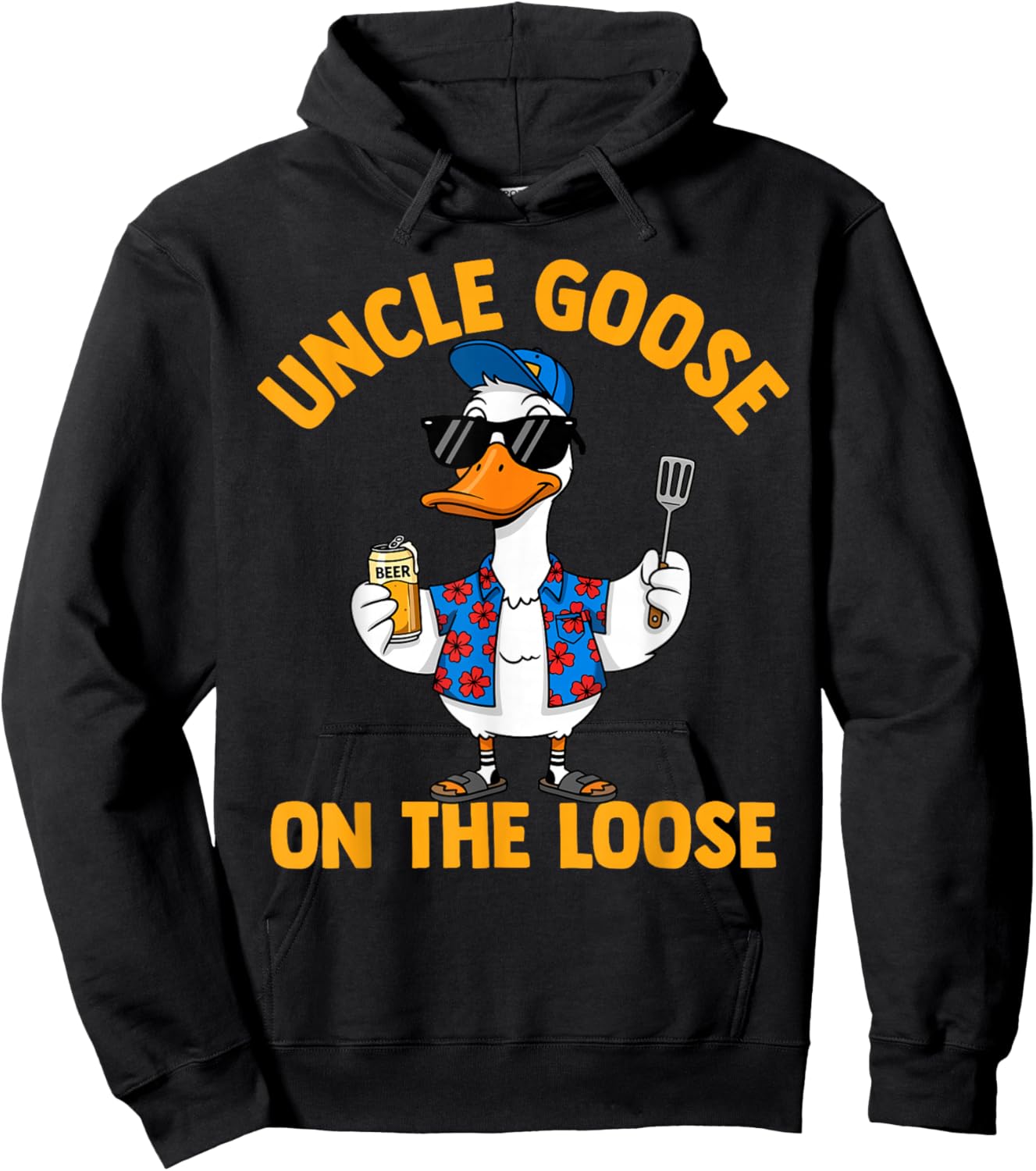 Uncle Goose on The Loose Brother Family Father's Day Hoodie - Hoodie | Black
