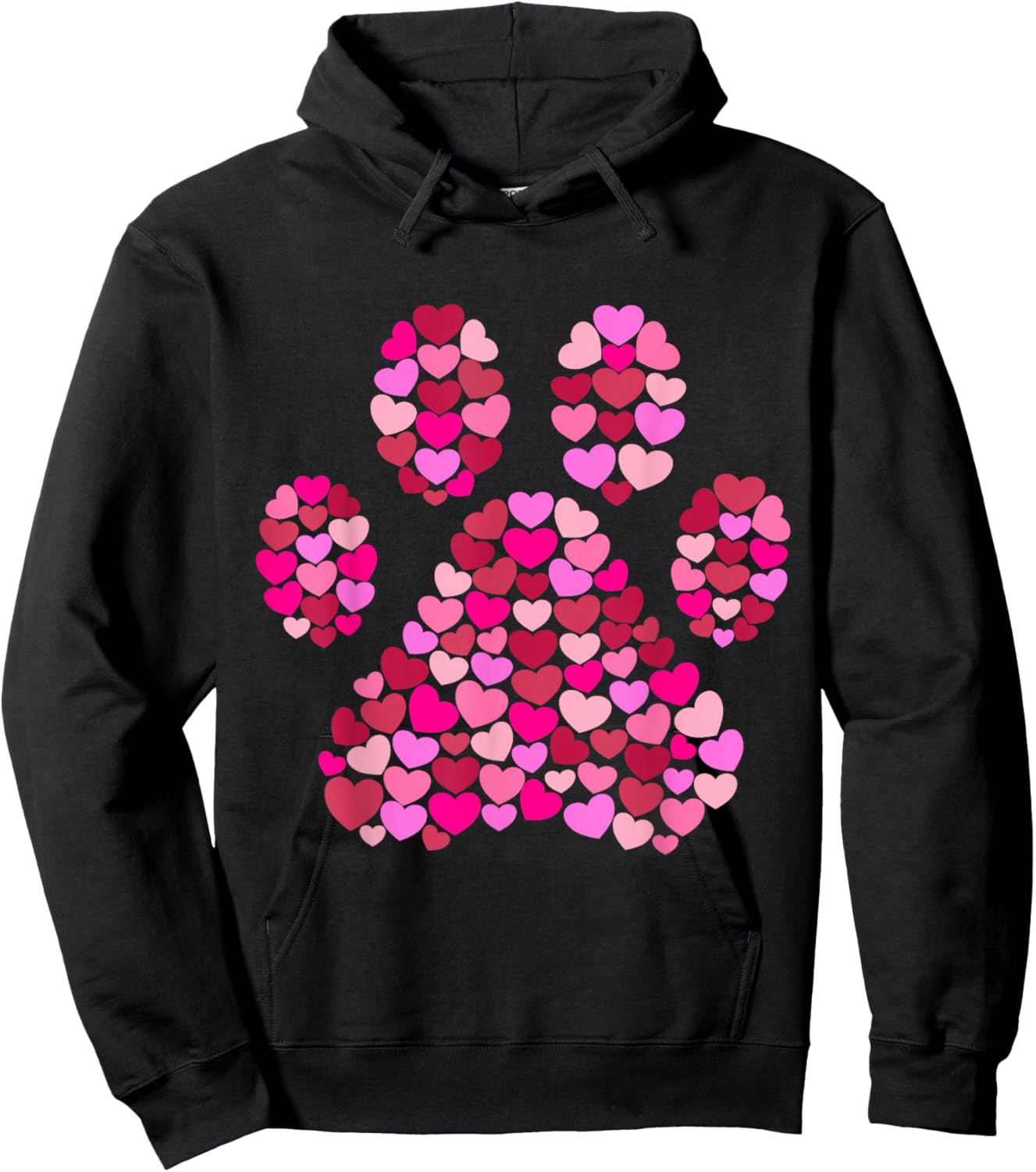 Paw Print Hearts Dog Lover Gift Men Women Girls Kids Hoodie - Hoodie | Black