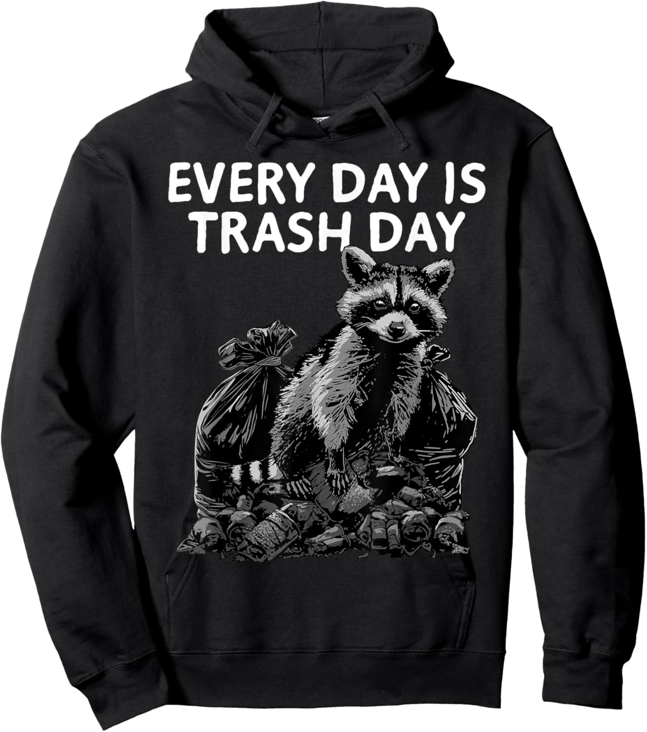 Raccoon Shirt Every Day Is Trash Day Raccoon Trash Panda Hoodie - Hoodie | Black