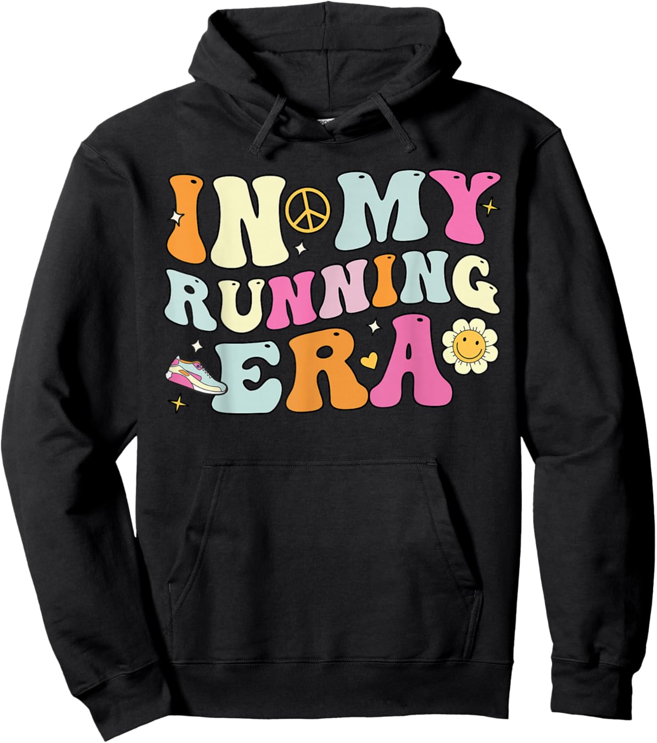 In My Running Era, Cute Groovy Runners Hoodie - Hoodie | Black
