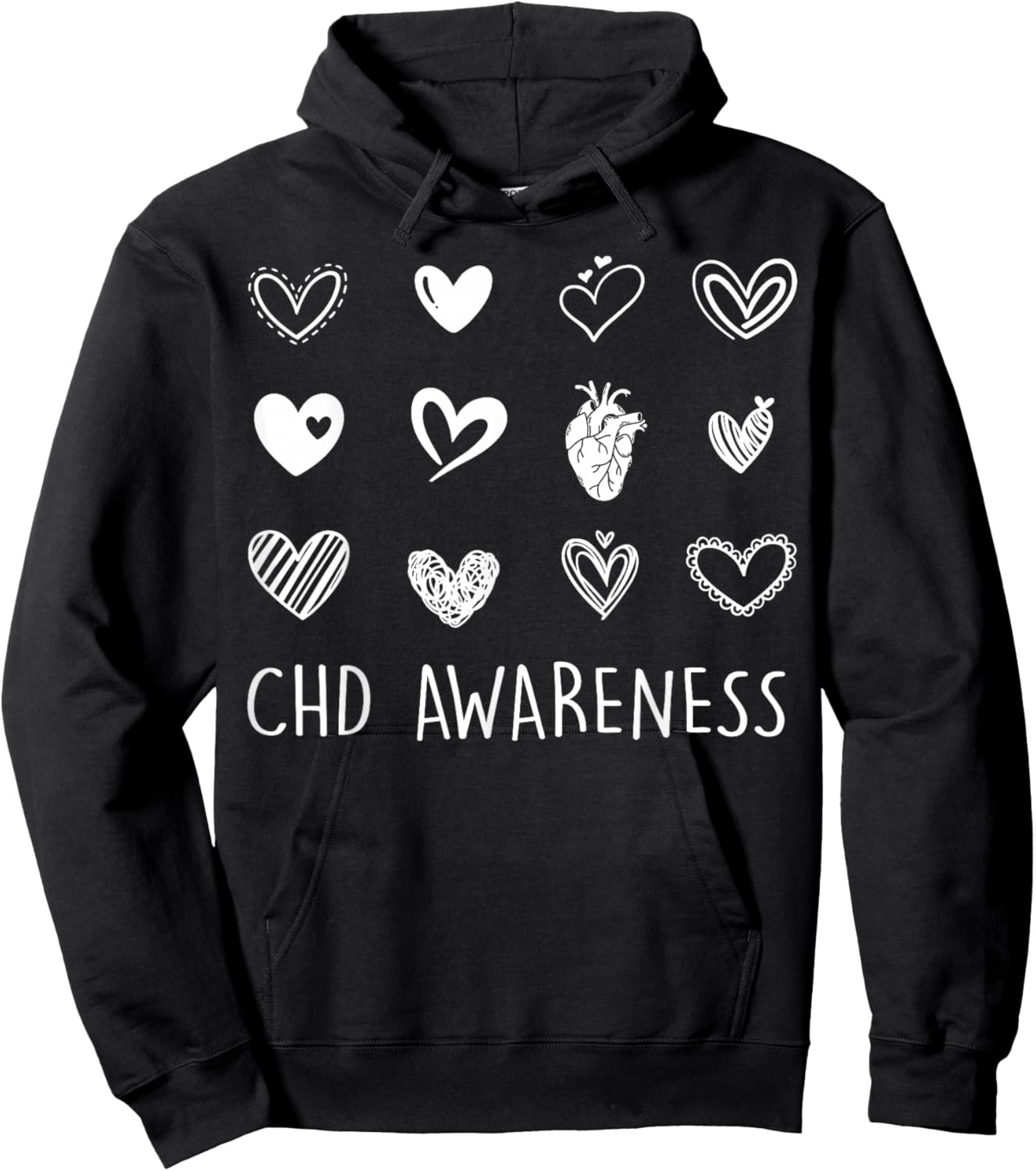 CHD - Congenital Heart Disease Awareness Hoodie - Hoodie | Black