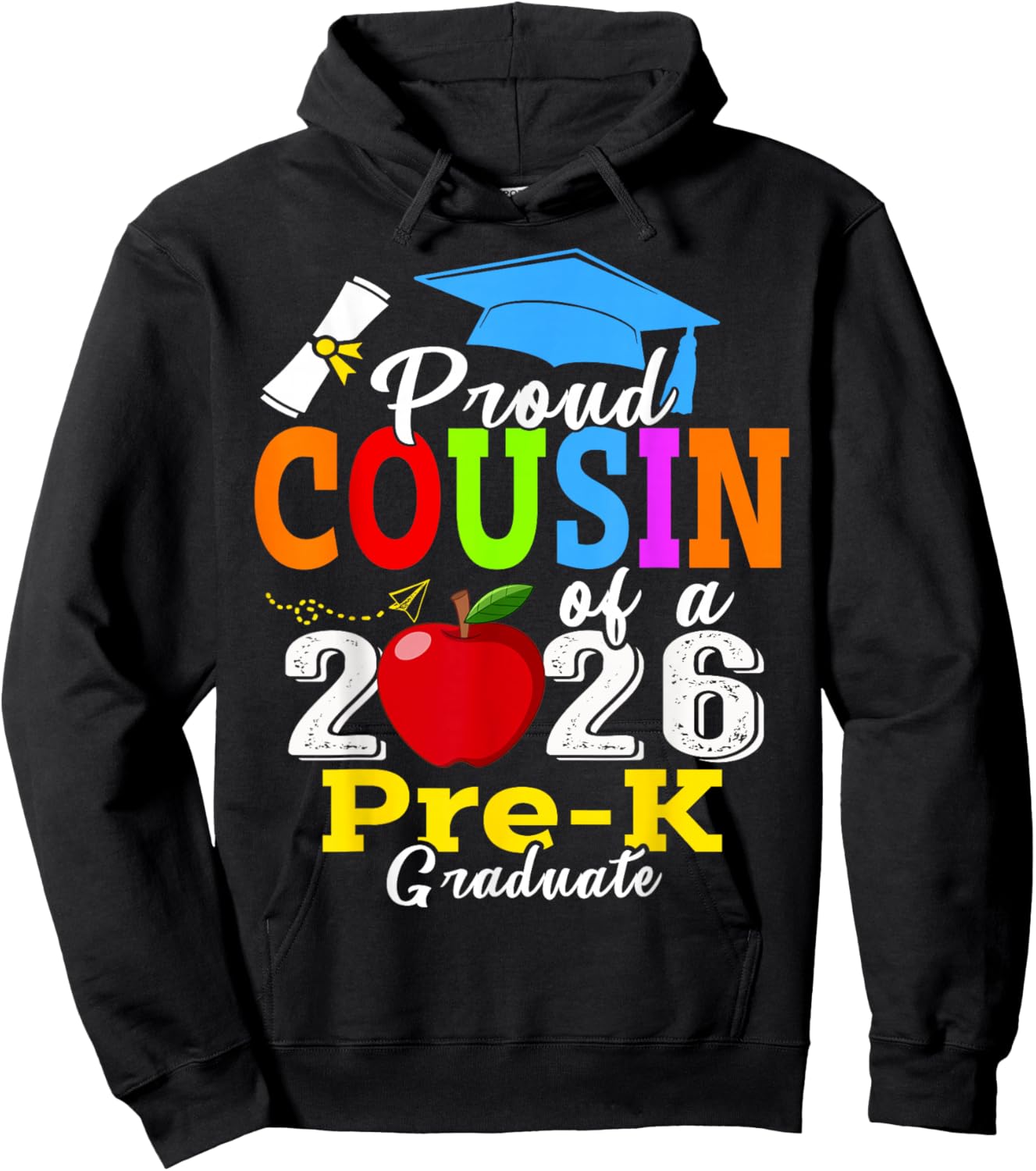 Proud Cousin of 2026 Pre-K Graduate Mothers Day Graduation Hoodie - Hoodie | Black