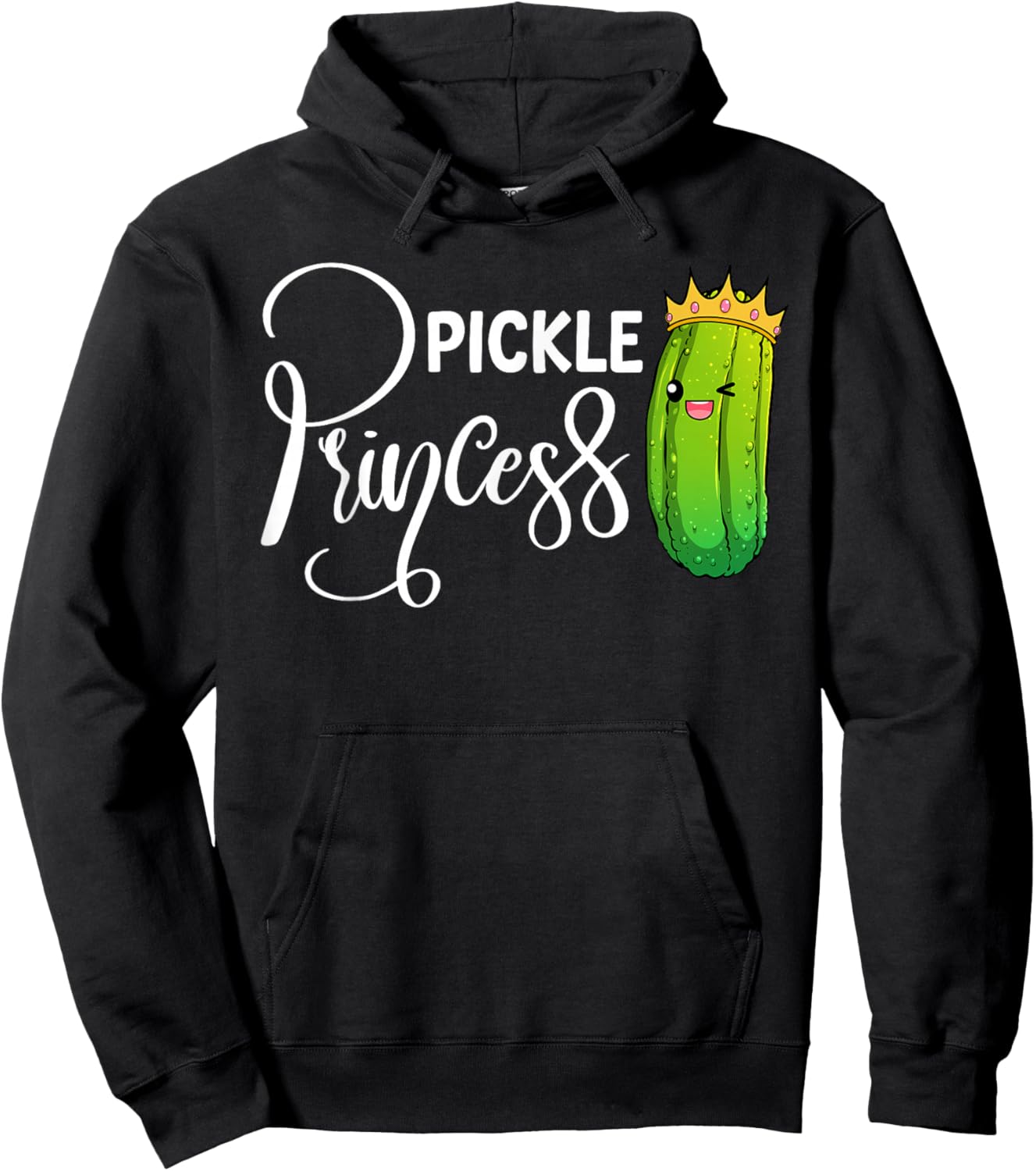 Cool Pickle Princess Art Girls Dill Pickle Novelty Hoodie - Hoodie | Black