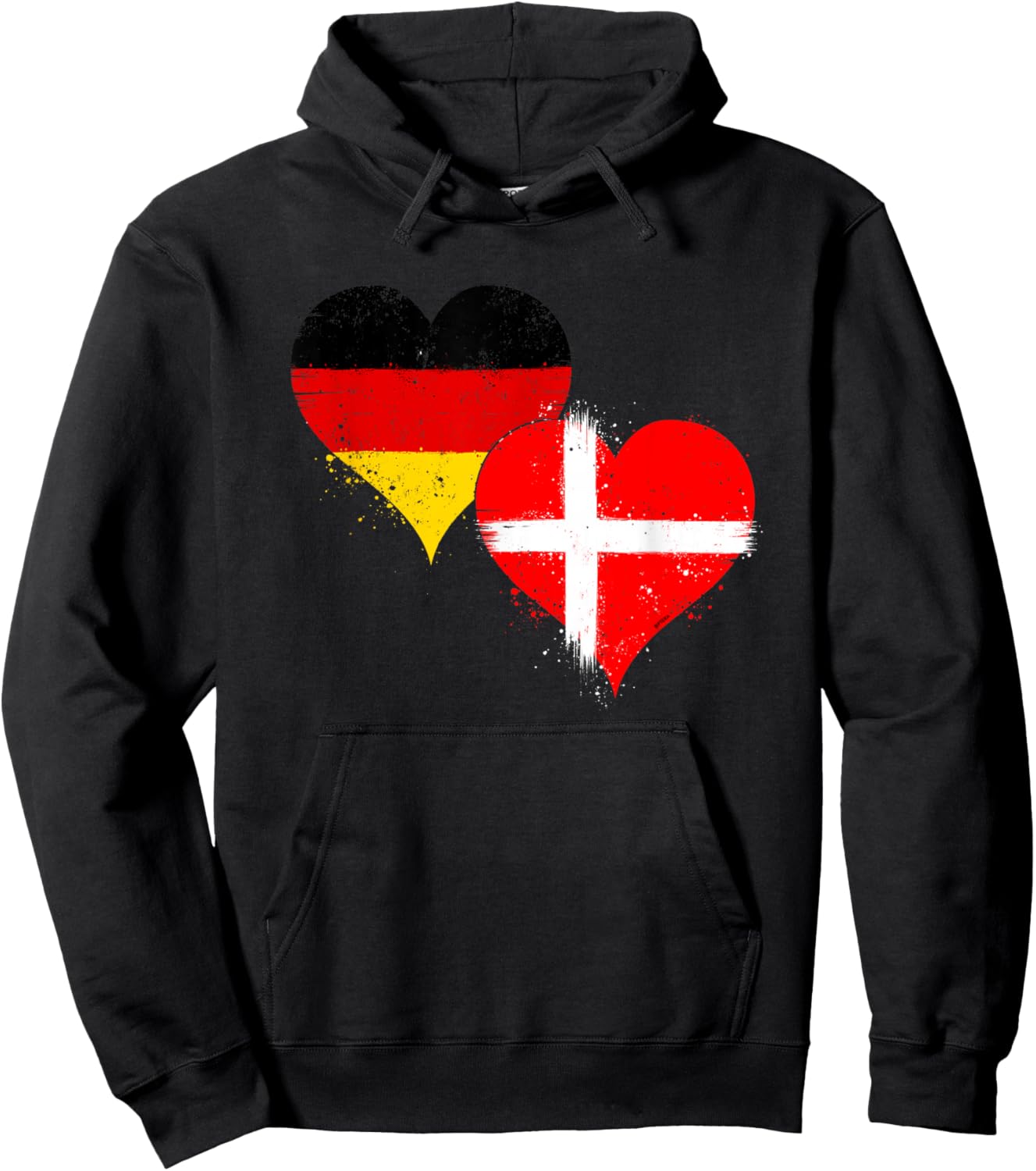 Deutschland Dänemark Flagge für Stolze Dänisch Deutsche Fans Hoodie - Hoodie | Black