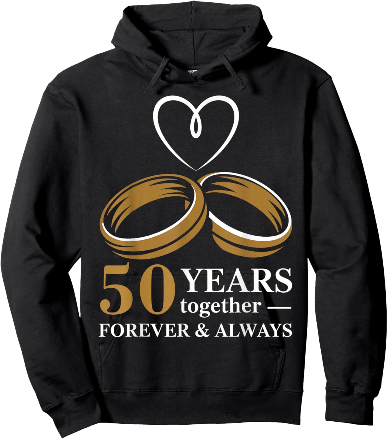 50th Wedding Anniversary Shirt for Couple - 50 Years Wedding Hoodie - Hoodie | Black
