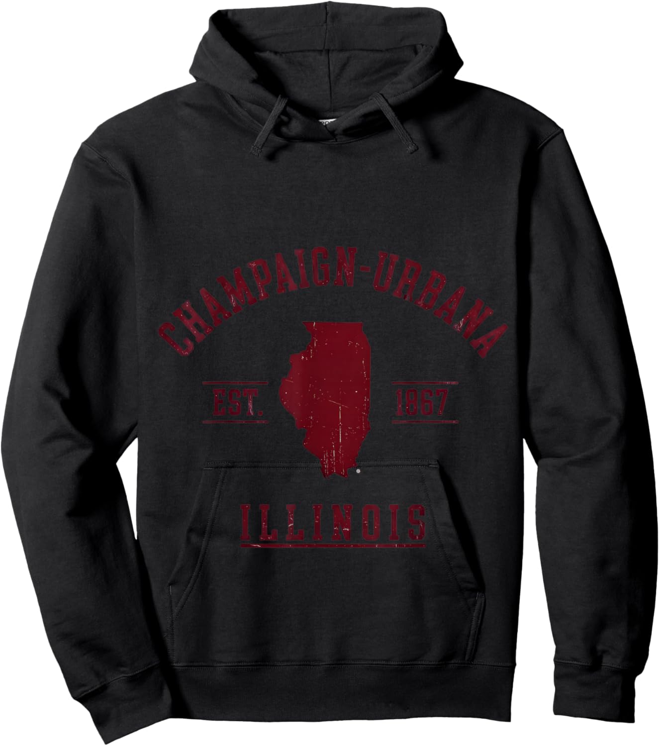 Champaign Urbana Illinois Est 1867 Hoodie - Hoodie | Black