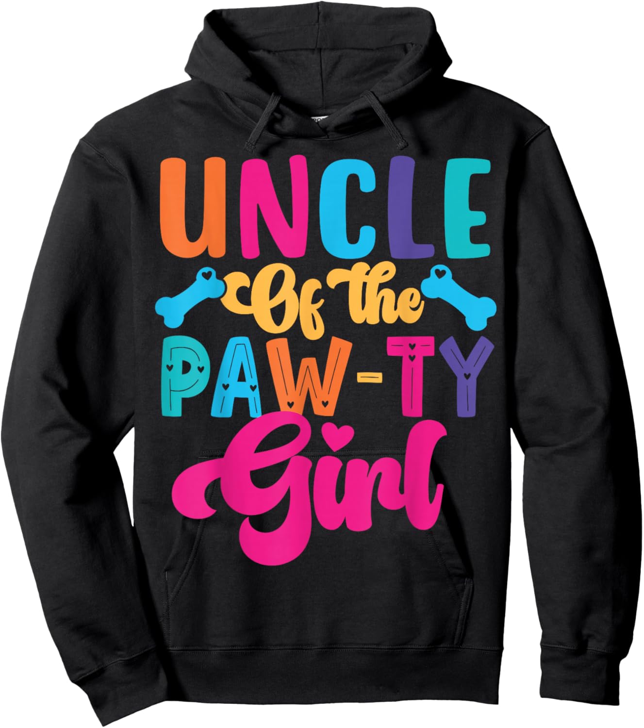 Uncle Of The Birthday Girl Dog Paw Family Matching Party Hoodie - Hoodie | Black