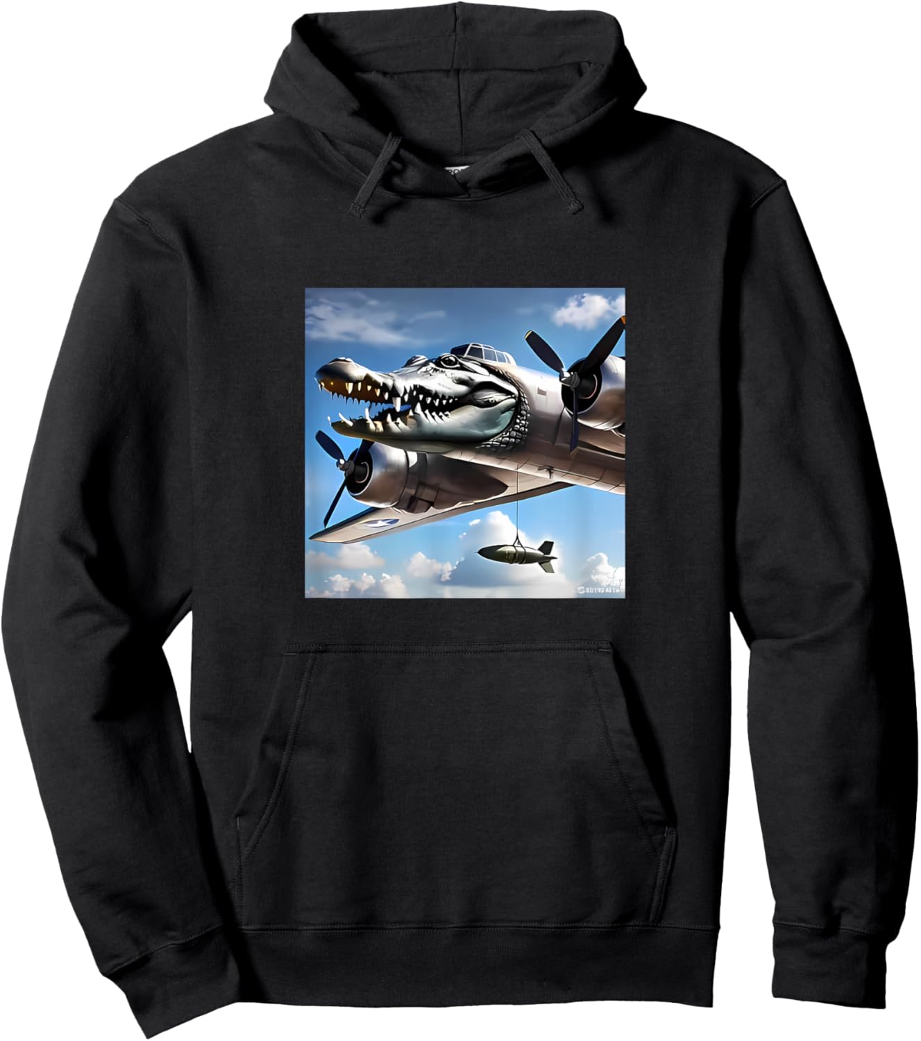 bombardino crocodino Funny Gen Alpha Shark Meme Hoodie - Hoodie | Black