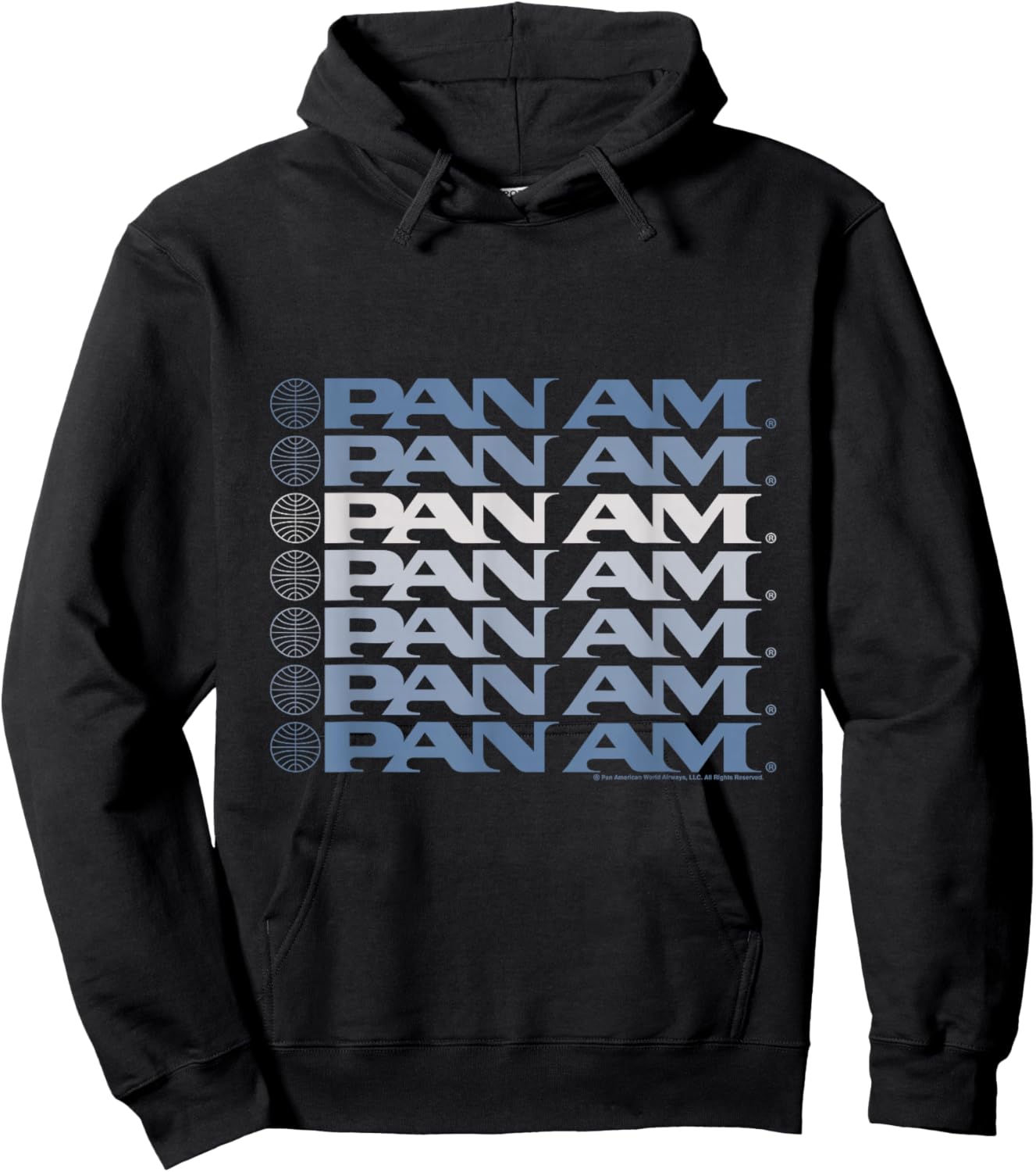 Pan Am Light Blue Gradient Cascade Hoodie - Hoodie | Black