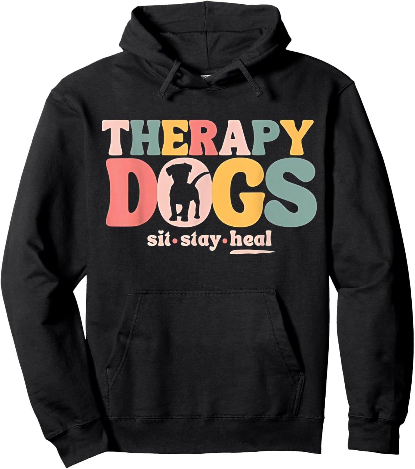 Therapy Dog Team Animal Assisted Therapy Dogs Sits Stay Heal Hoodie - Hoodie | Black