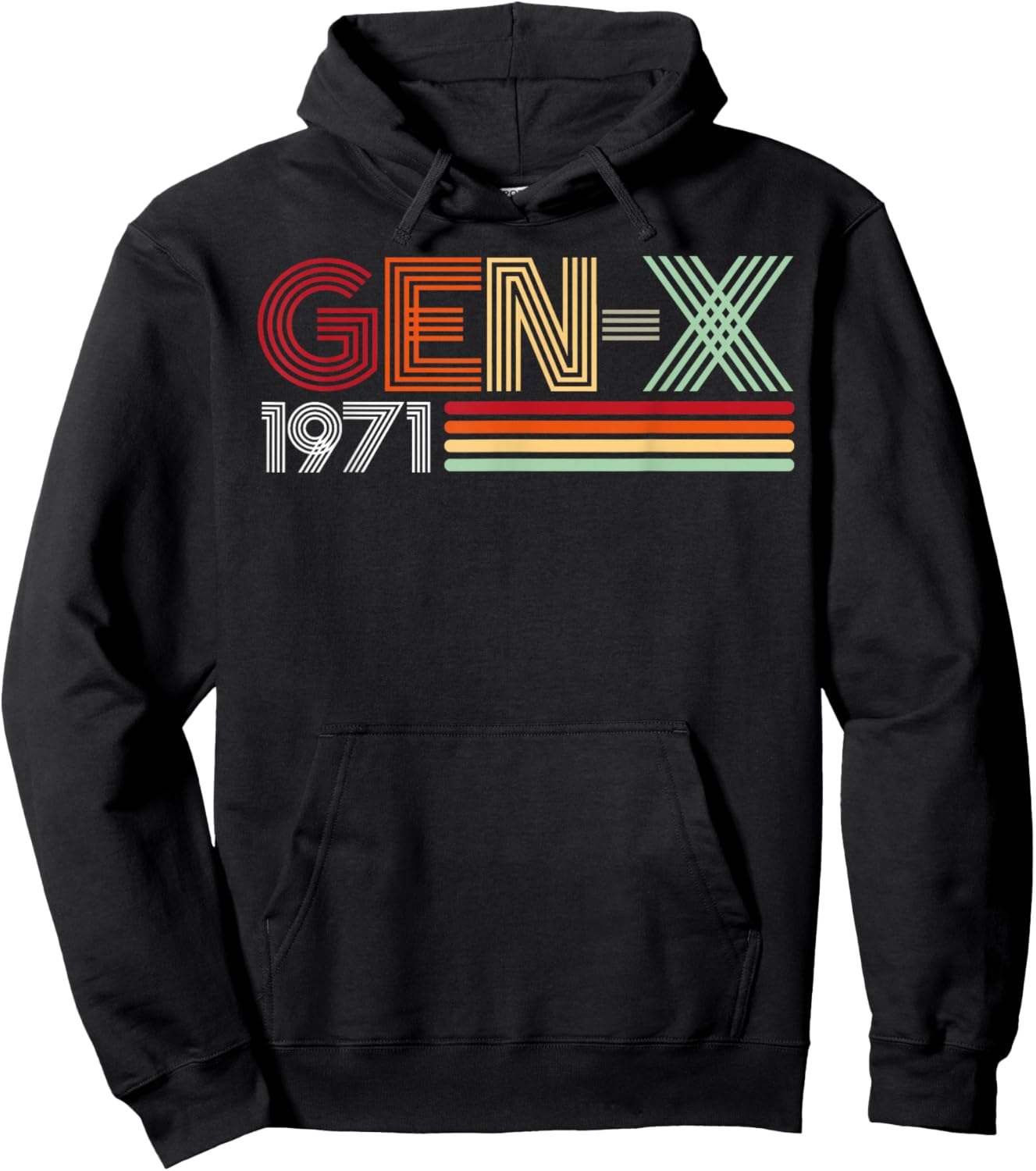 Gen X 1971 Retro Generation Xer Vintage Text Style Hoodie - Hoodie | Black
