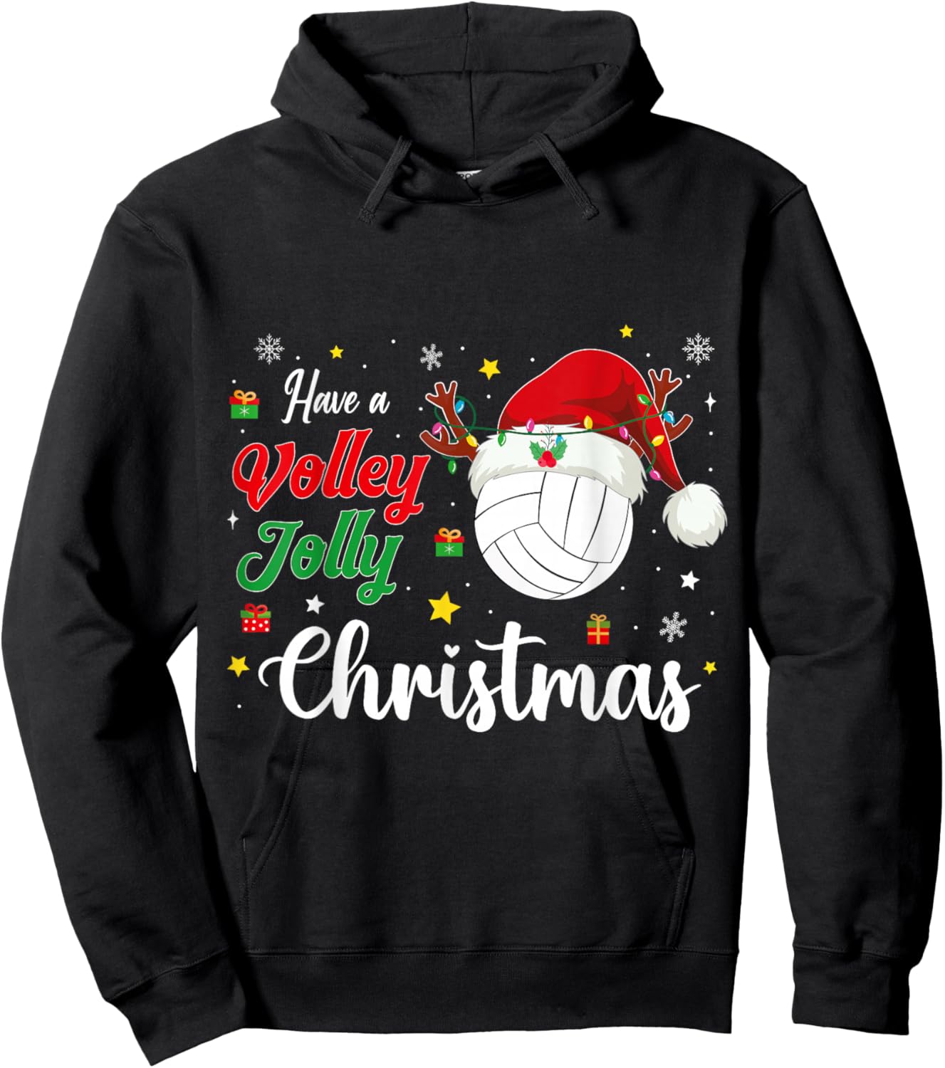 Christmas Volleyball Player Have a Volley Jolly Christmas Hoodie - Hoodie | Black
