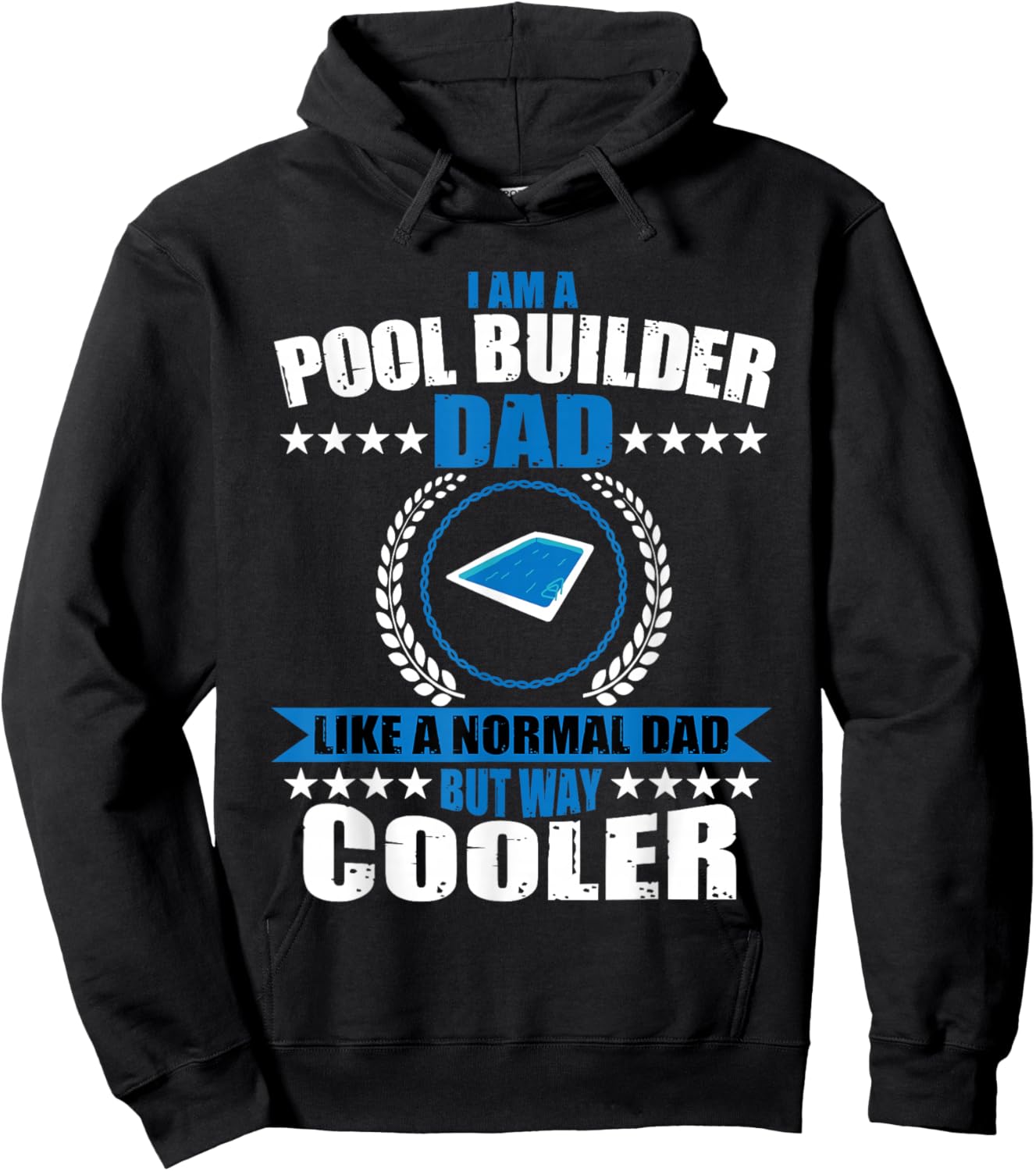 Pool Builder Dad Swimming Pool Construction Father's Day Hoodie - Hoodie | Black