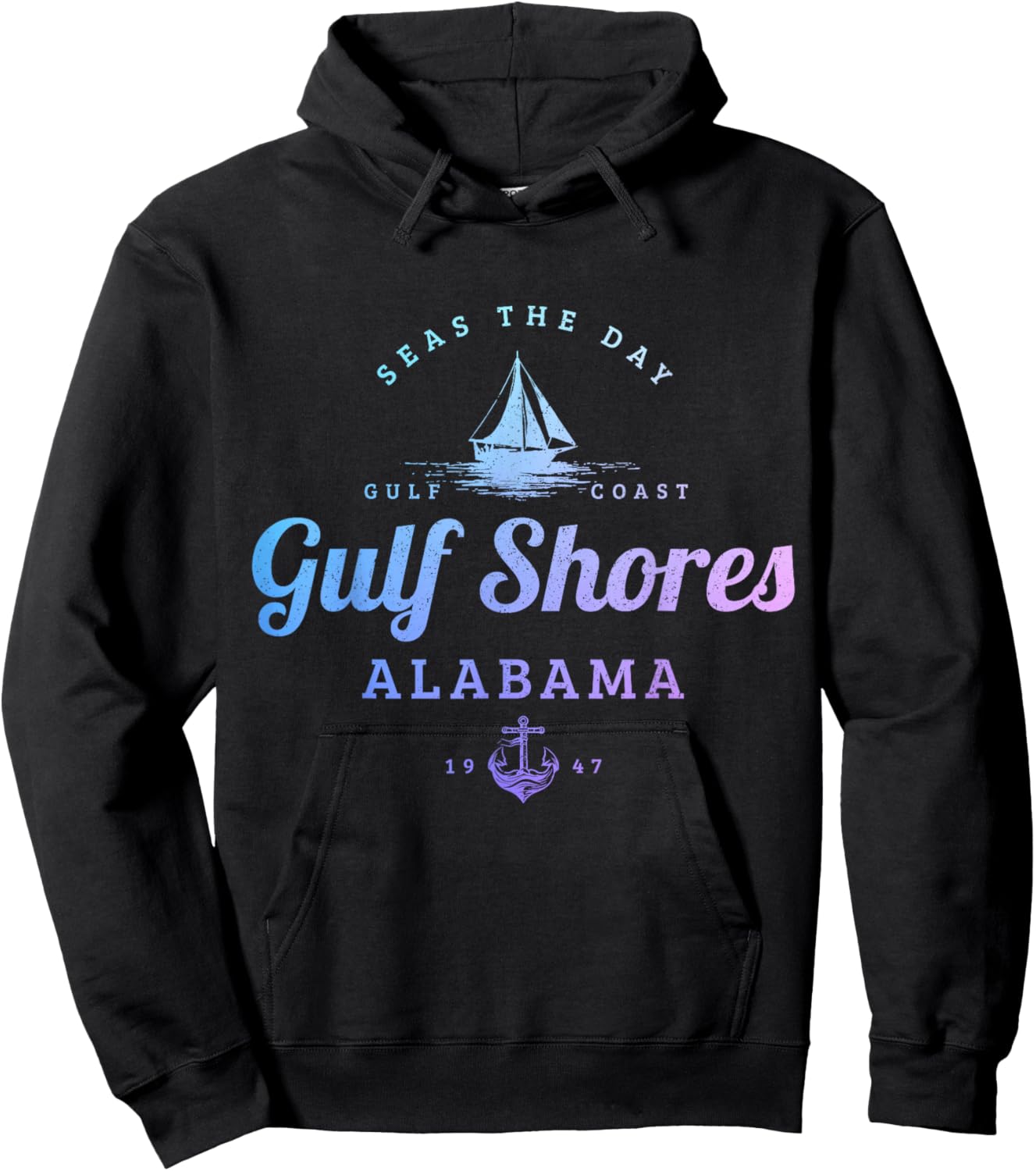 Gulf Shores Alabama Sail Boat Sailing Hoodie - Hoodie | Black