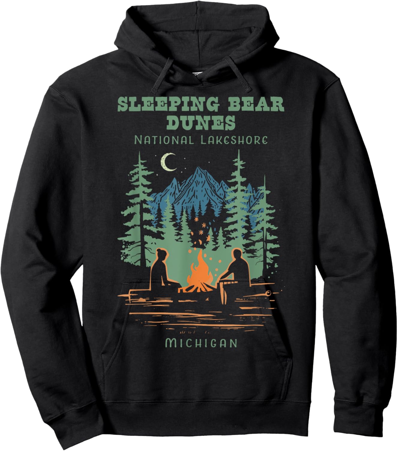 Sleeping Bear Dunes National Lakeshore Michigan Vintage Hoodie - Hoodie | Black