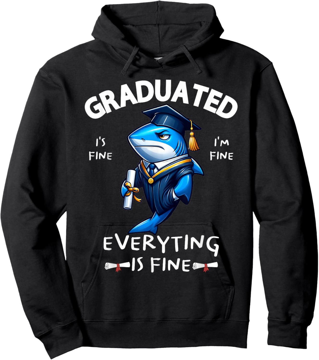 We Graduated Graduate Class 2025 Cool Shark Graduation Squad Hoodie - Hoodie | Black