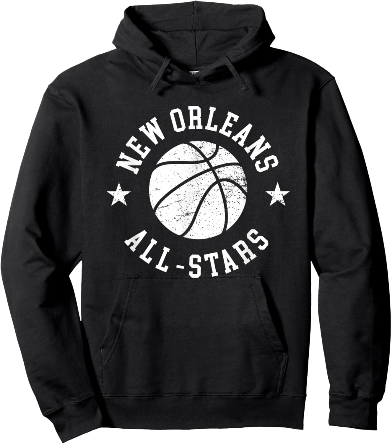 New Orleans Vintage All-Stars Retro 80s Basketball Hoodie - Hoodie | Black