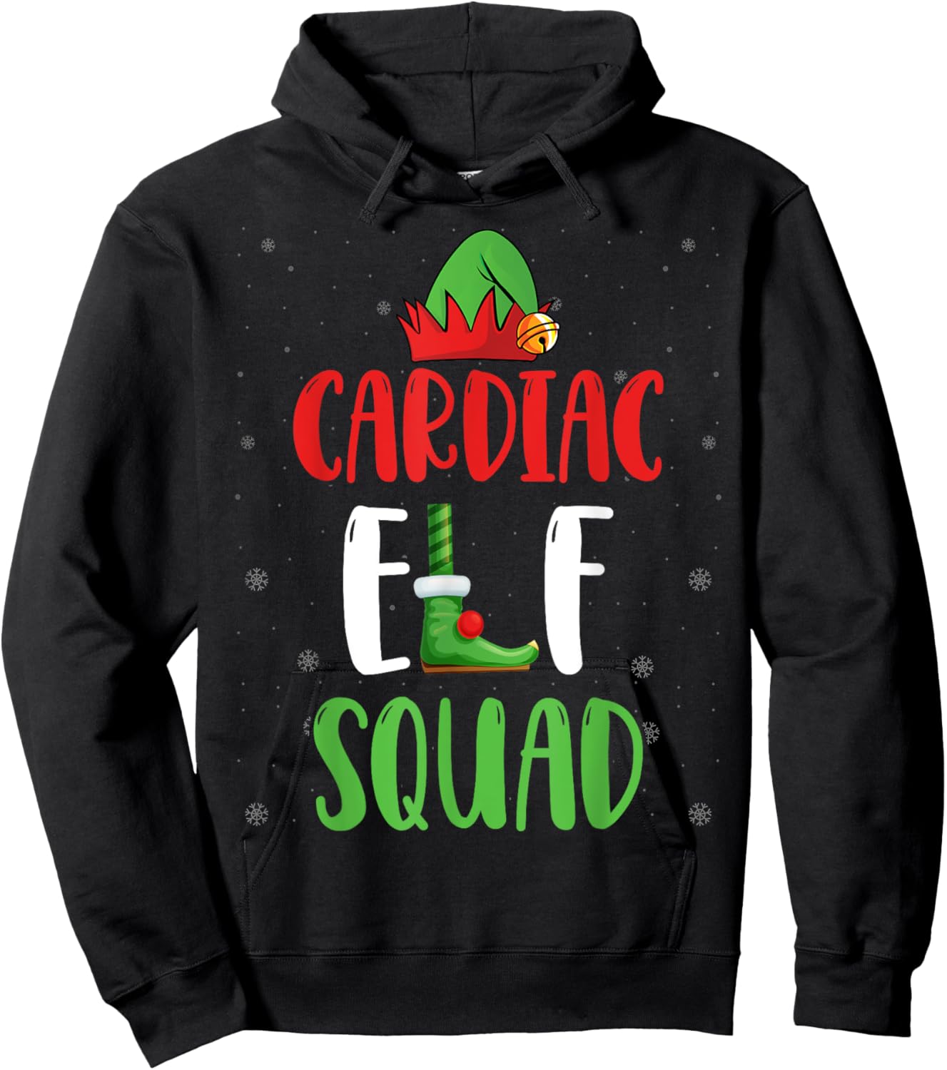 Cardiac Elf Squad Cardiac Nurse Xmas Cardiology Christmas Hoodie - Hoodie | Black