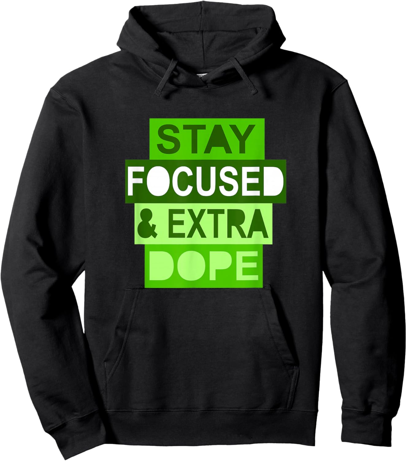 Green Extra Focused Green Graphic Hoodie - Hoodie | Black