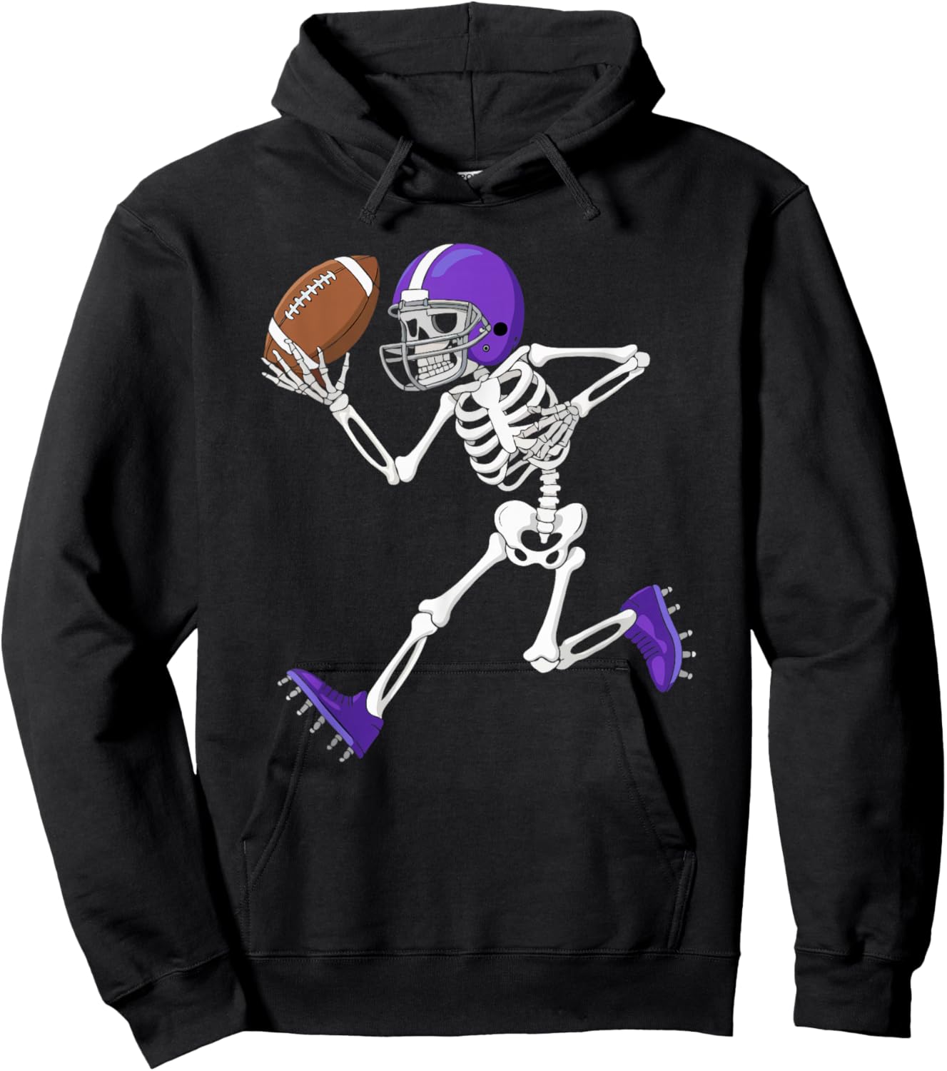 American Football Skeleton Player Funny Halloween Men Boys Hoodie - Hoodie | Black