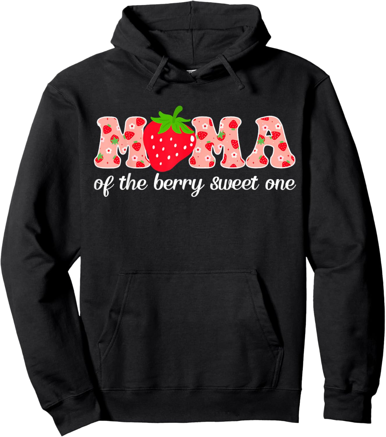 Mama of The Berry Sweet One Birthday Party Family Matching Hoodie - Hoodie | Black