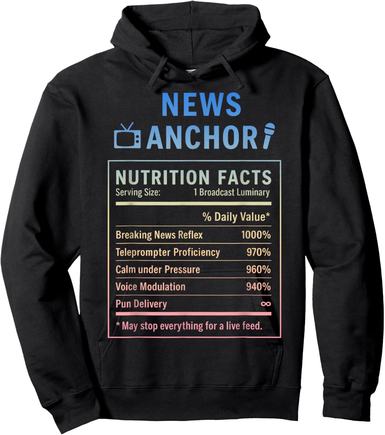 News Anchor Hoodie - Hoodie | Black