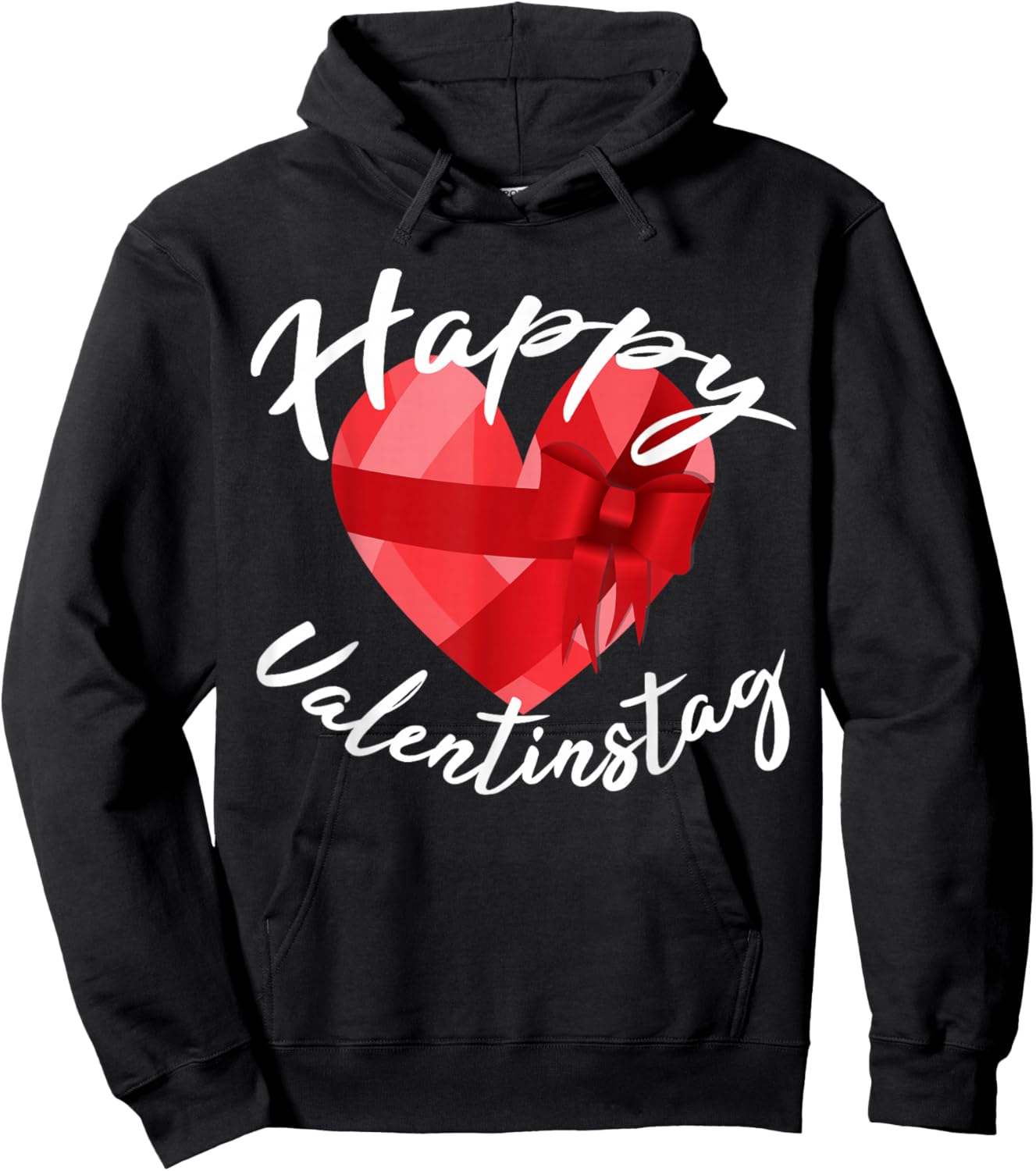 Cute Heart Husband Wife Girlfriend In Saying Happy Valentine's Day Hoodie - Hoodie | Black