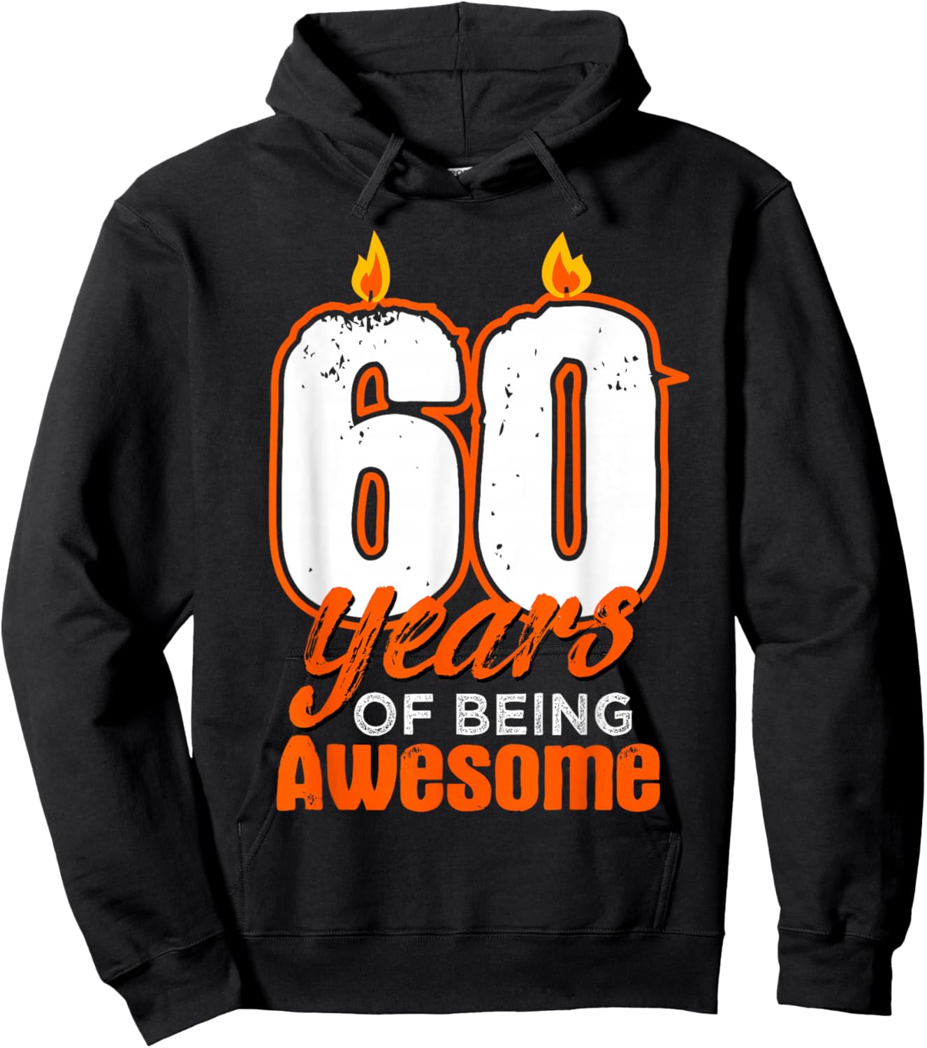 Candle 60 Birthday Party Wishes Cake Decoration Candlelight Hoodie - Hoodie | Black