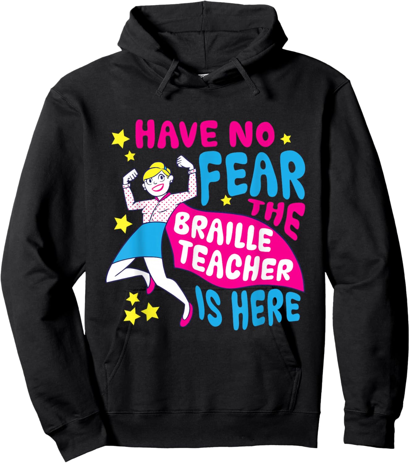 Braille Teacher Blind Visually Impaired Teaching Hoodie - Hoodie | Black