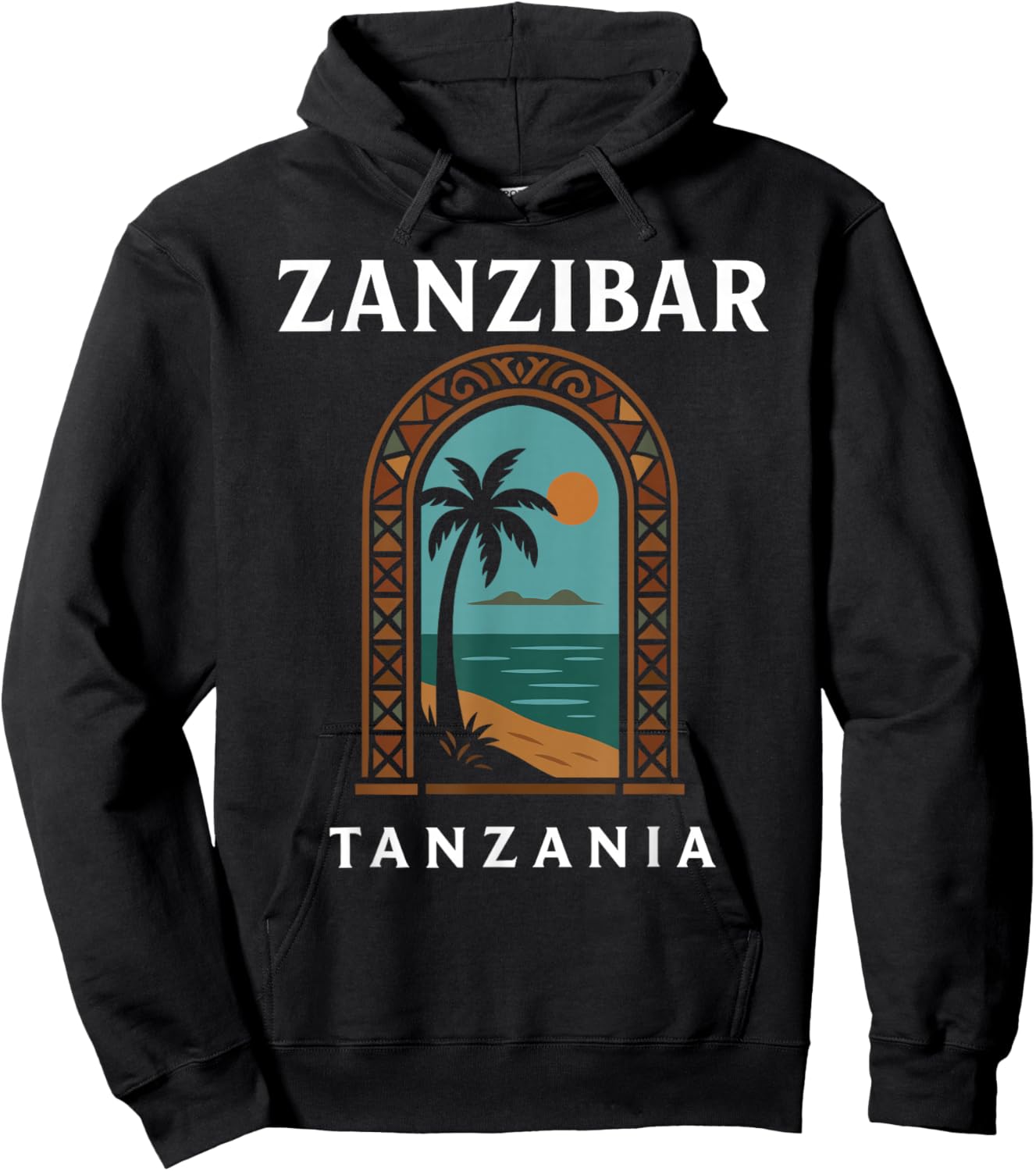 Zanzibar Tanzania Retro Stone Town Island Travel African Art Hoodie - Hoodie | Black