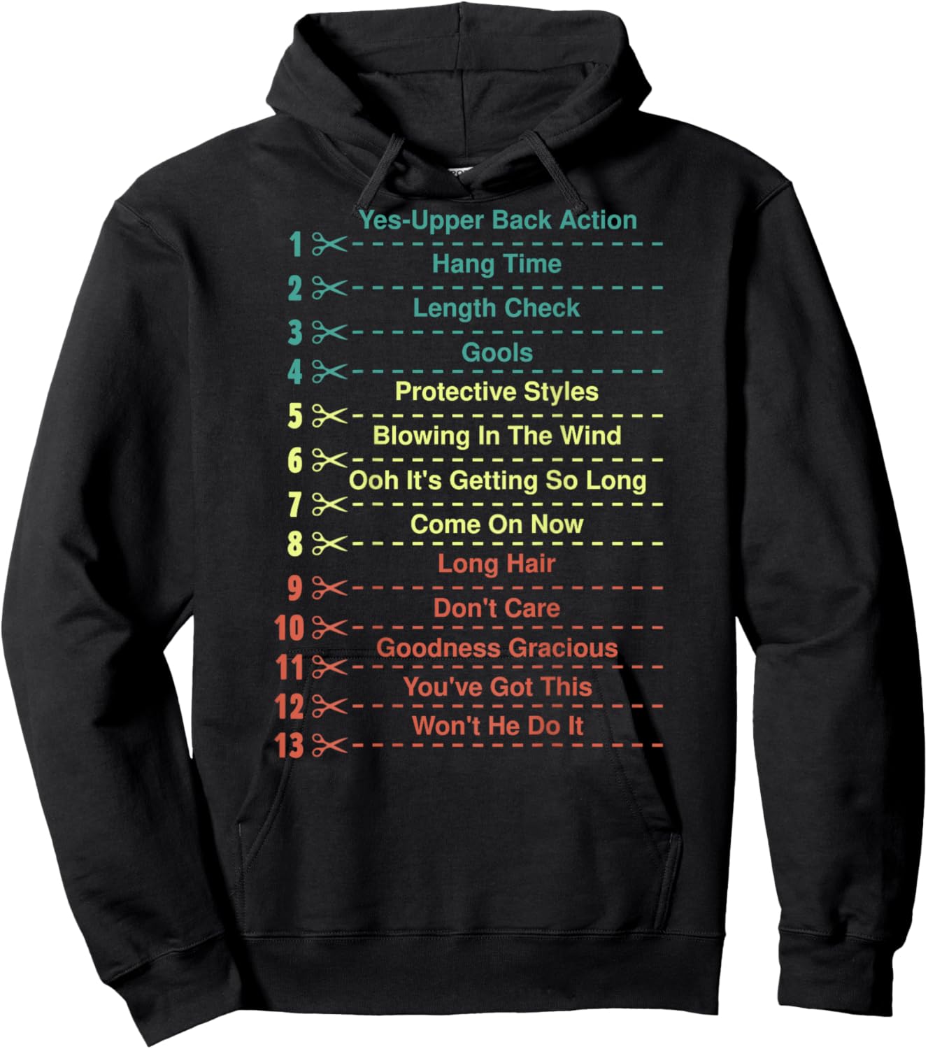 Track Your Long Natural Hair Length Check Backprint Hoodie - Hoodie | Black