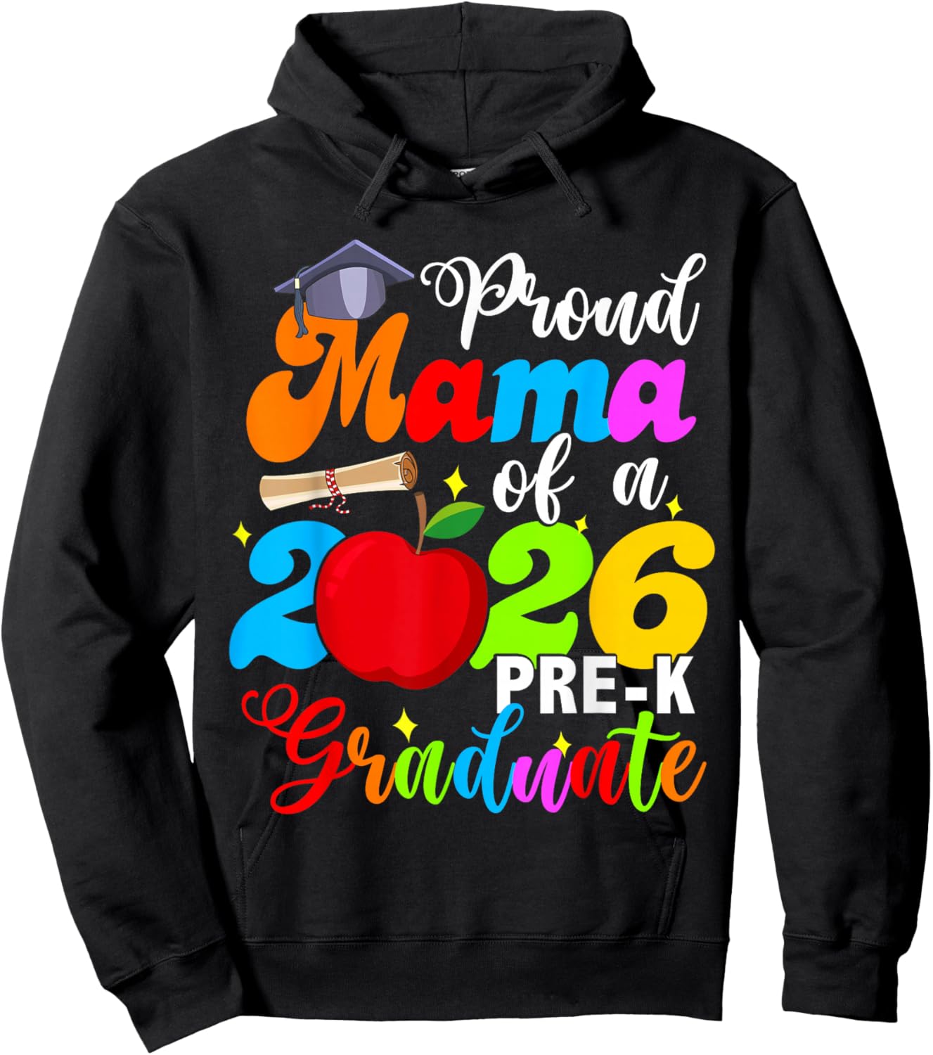 Proud Mama of 2026 Pre-K Graduate Mothers Day Graduation Hoodie - Hoodie | Black